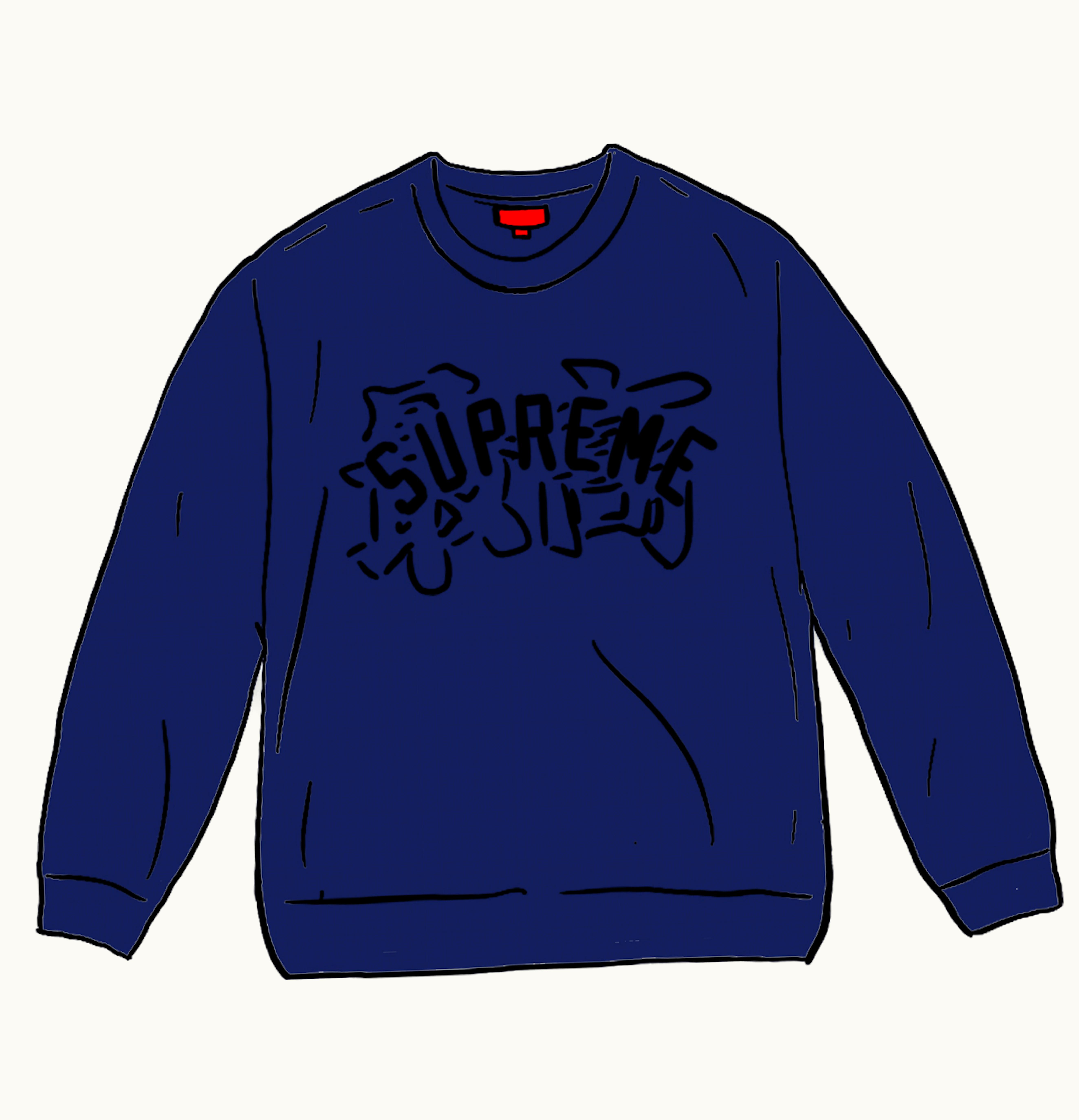 Supreme Supreme Kanji Logo Crewneck Navy