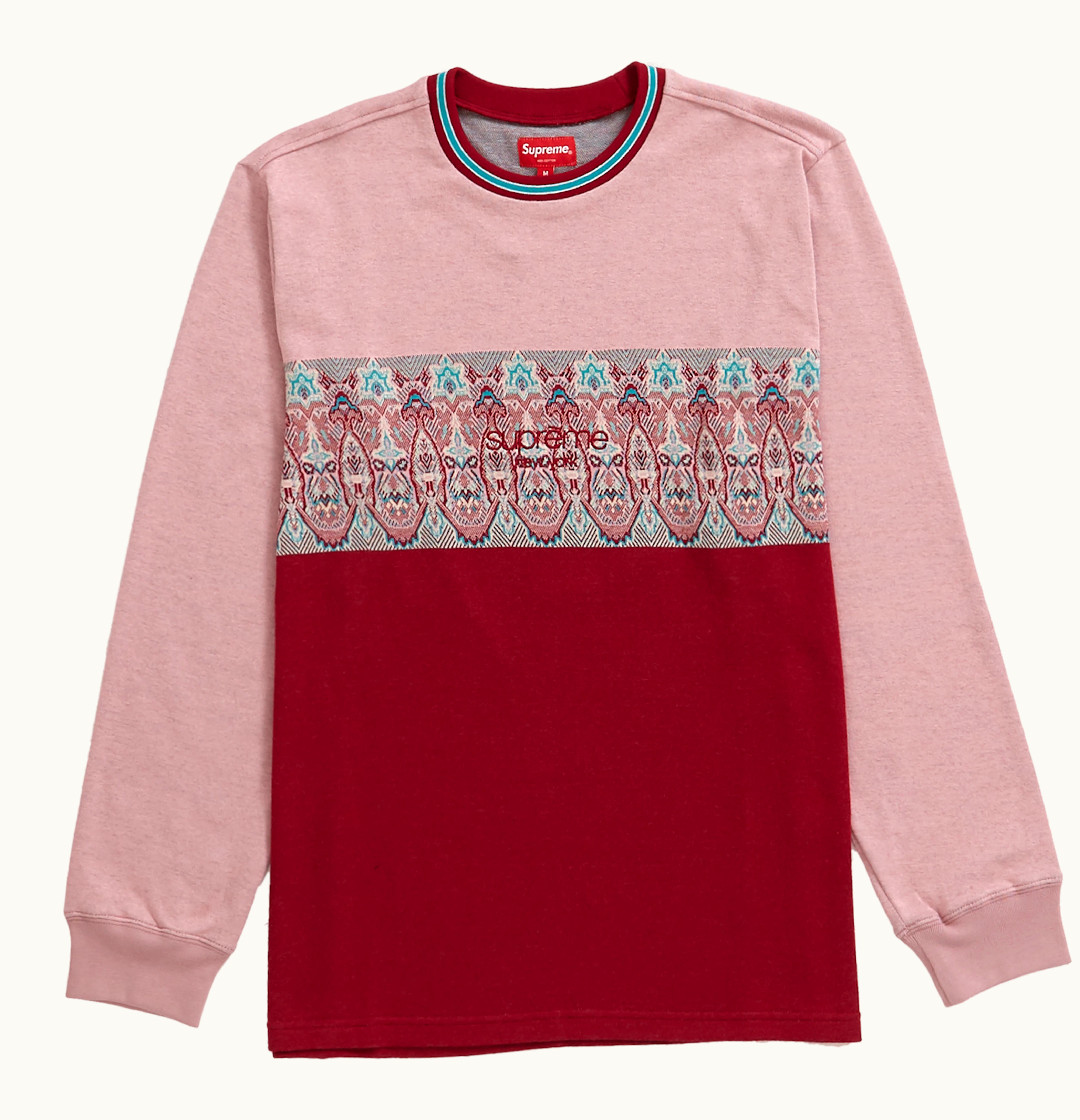 Supreme Supreme Paisley Stripe LS Top SS19 Maroon
