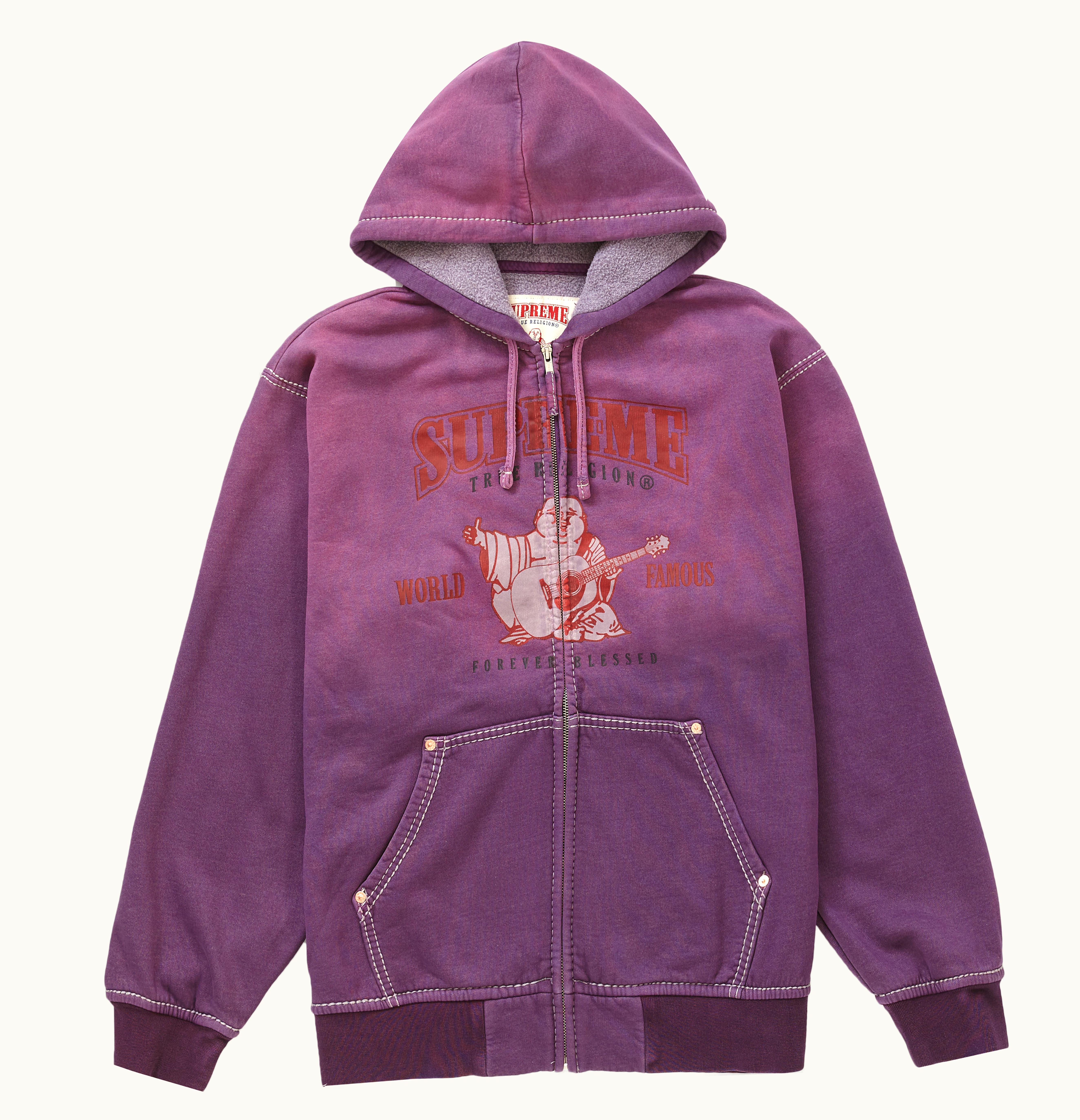 Supreme Supreme True Religion Zip Up Hooded Sweatshirt Purple