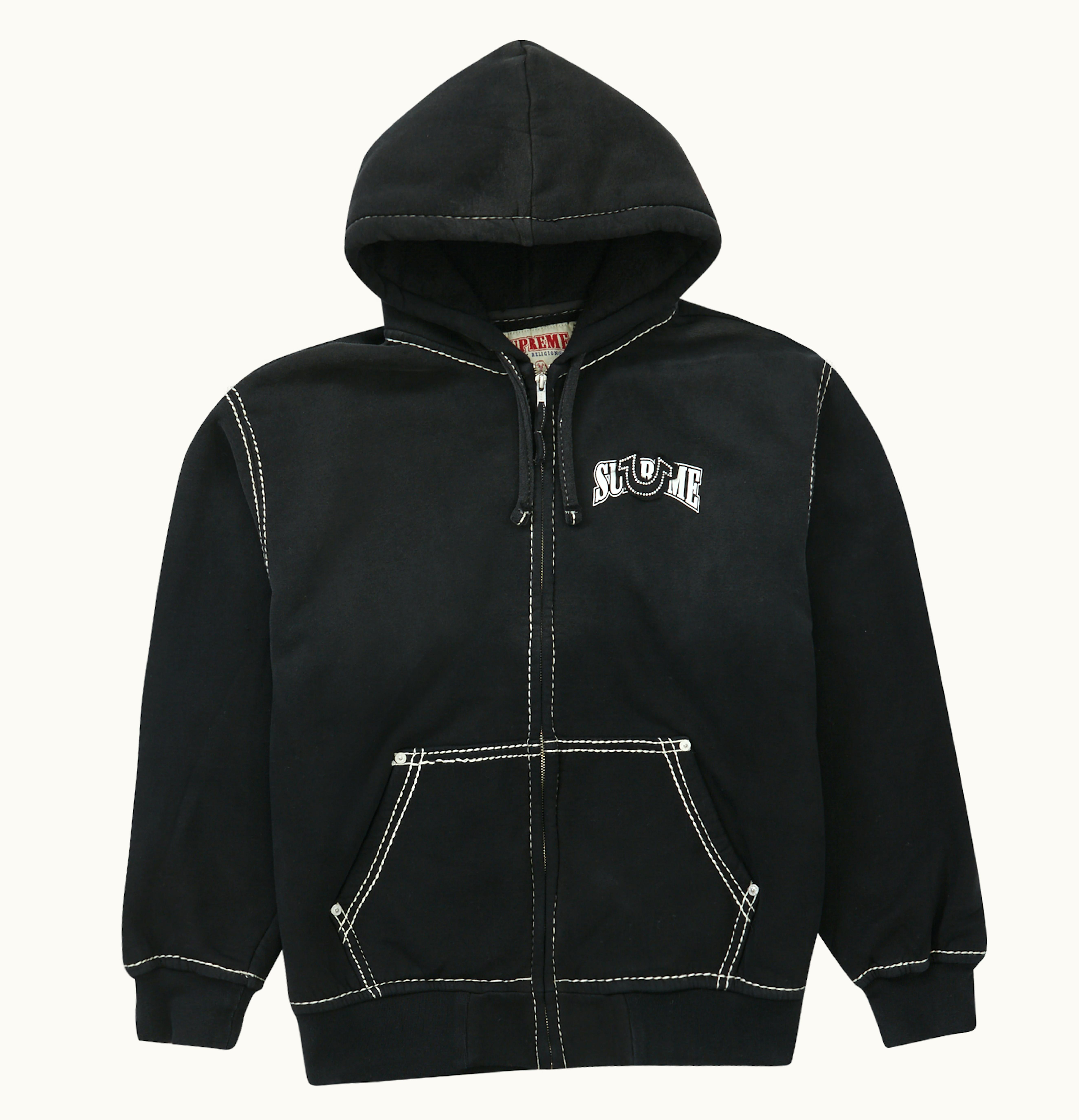 Supreme Supreme True Religion Zip Up Hooded Sweatshirt FW22 Black
