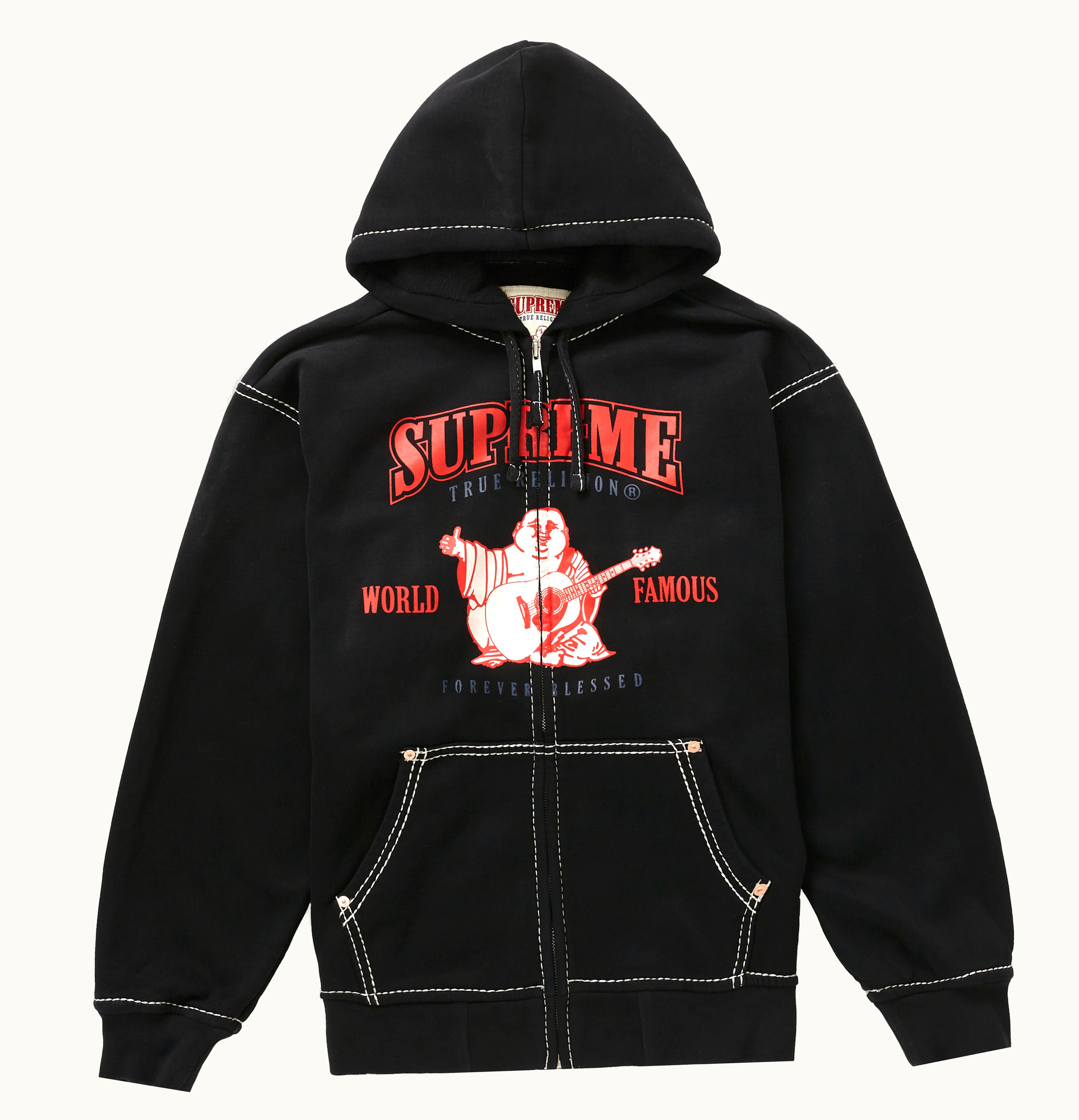 Supreme Supreme True Religion Zip Up Hooded Sweatshirt Black