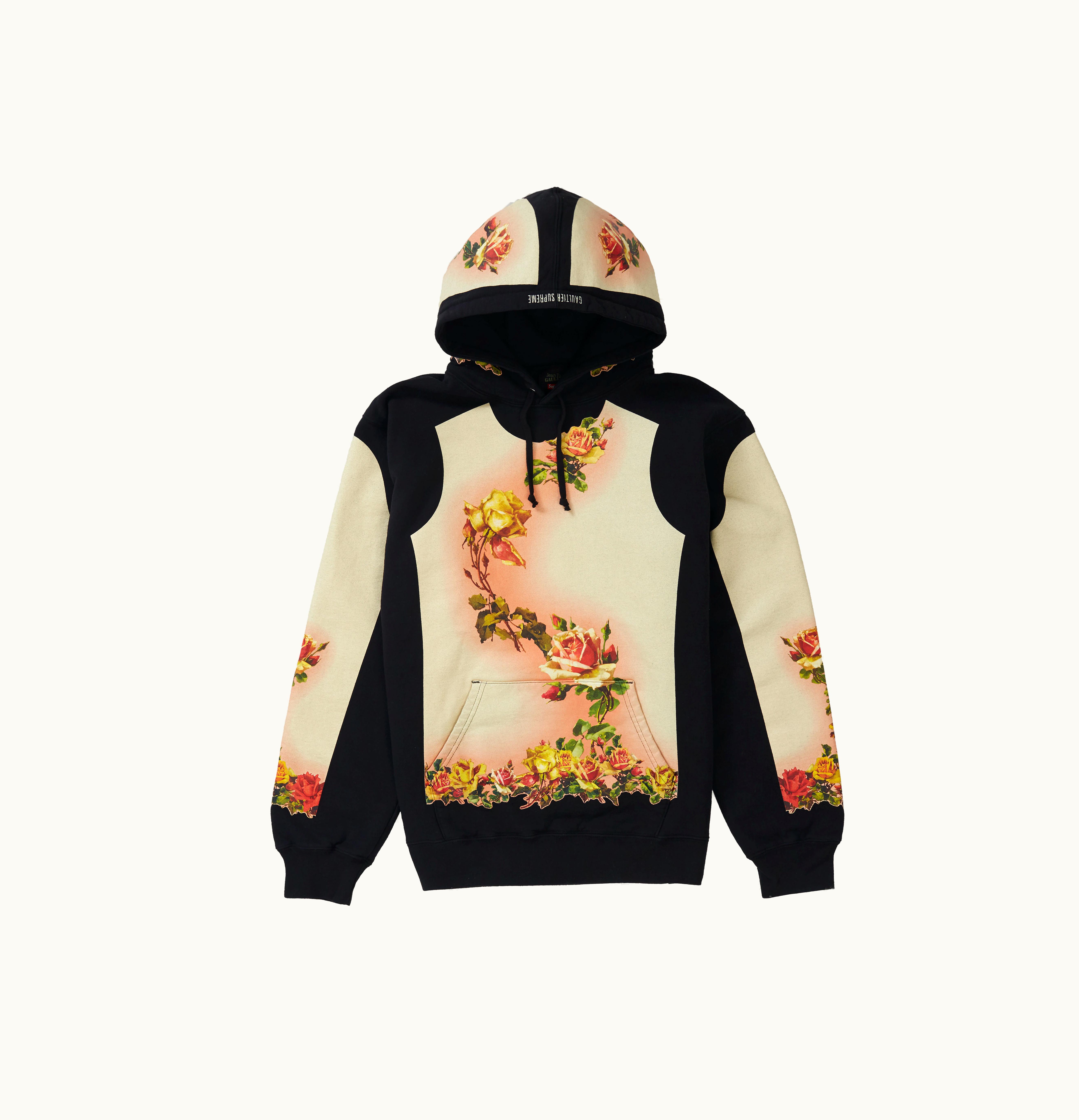Supreme Supreme Jean Paul Gaultier Floral Print Hooded Sweatshirt Black