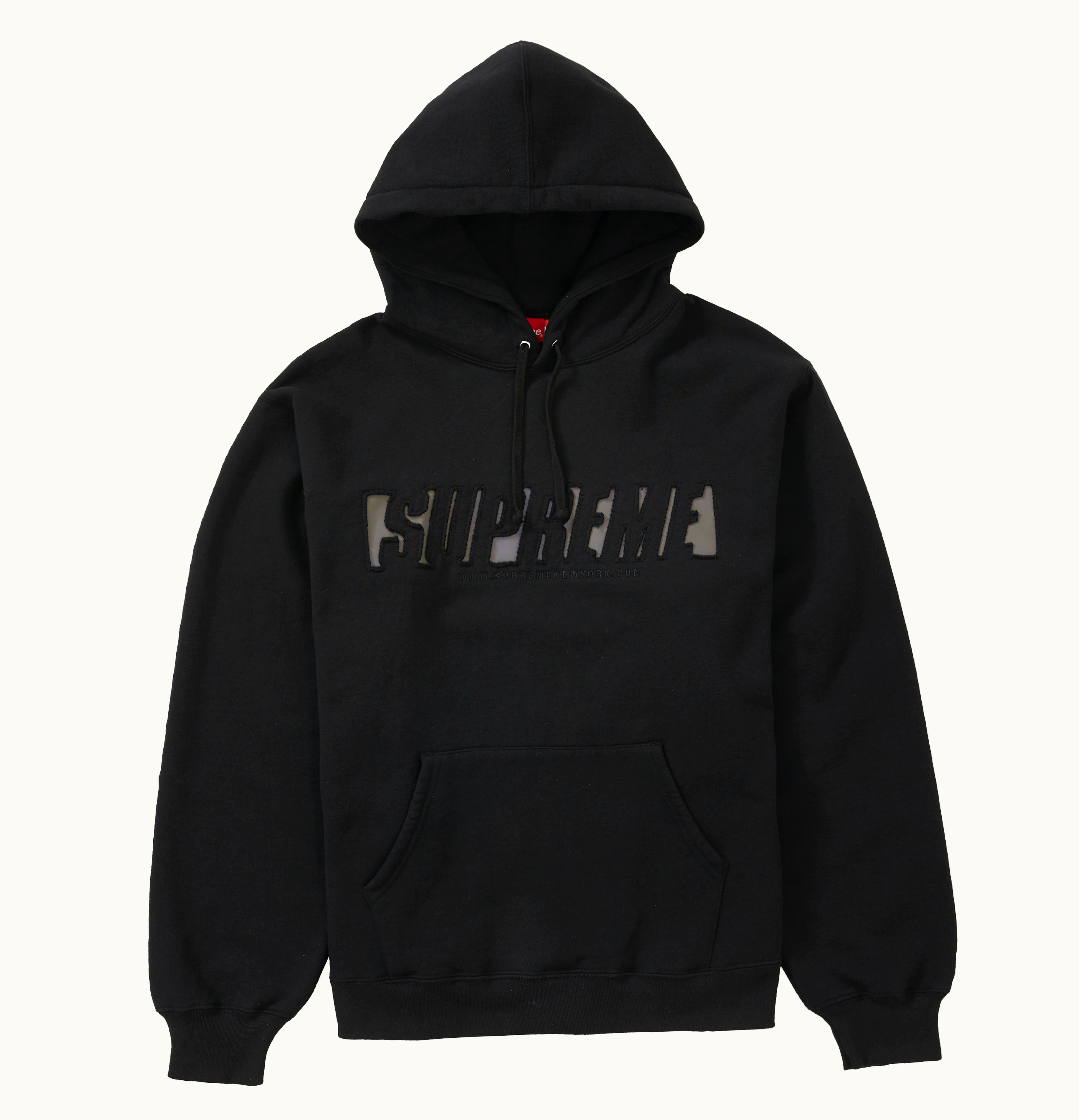 Supreme Supreme Reflective Cutout Hooded Sweatshirt Black