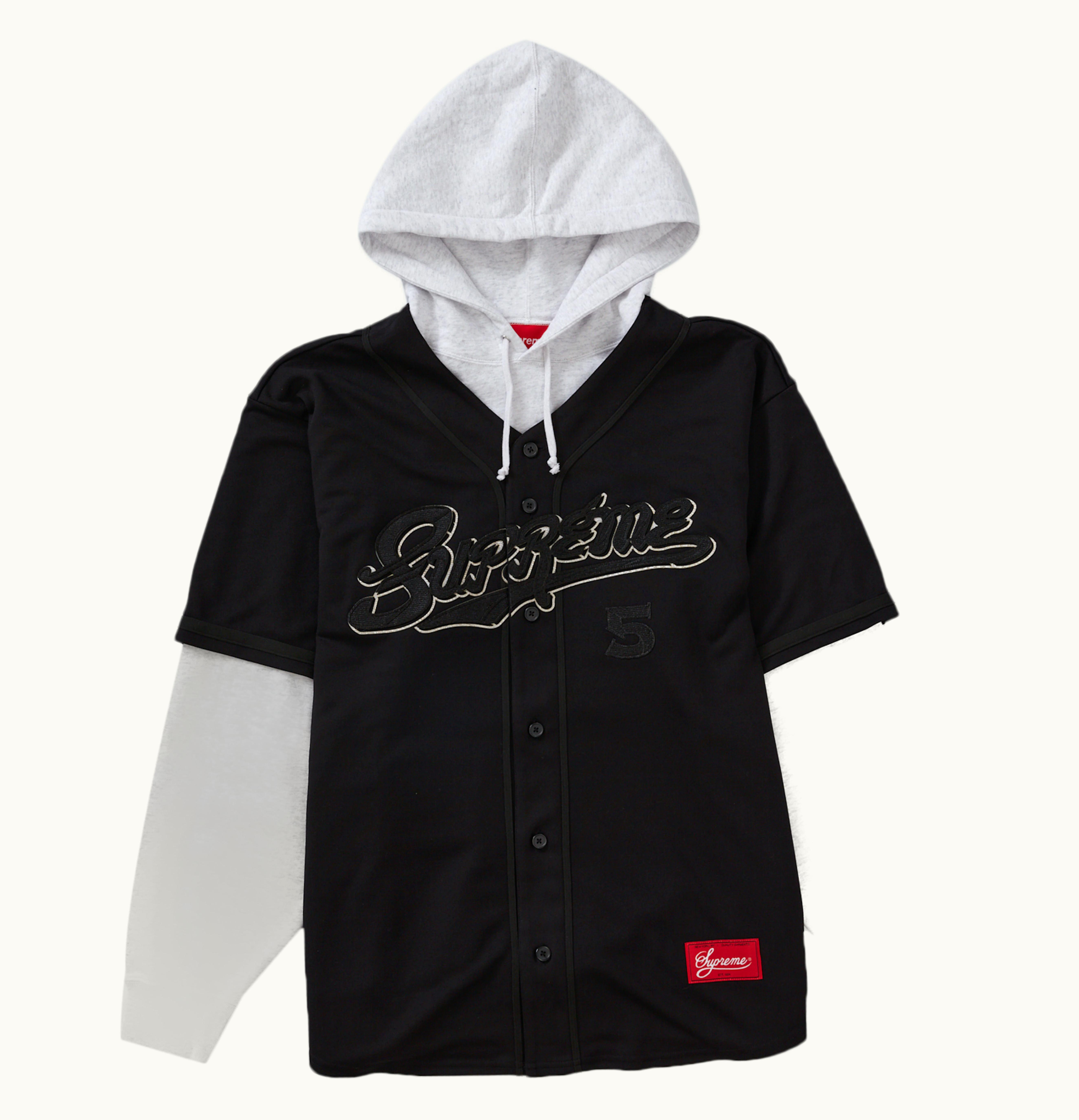 Supreme Supreme Baseball Jersey Hooded Sweatshirt Black