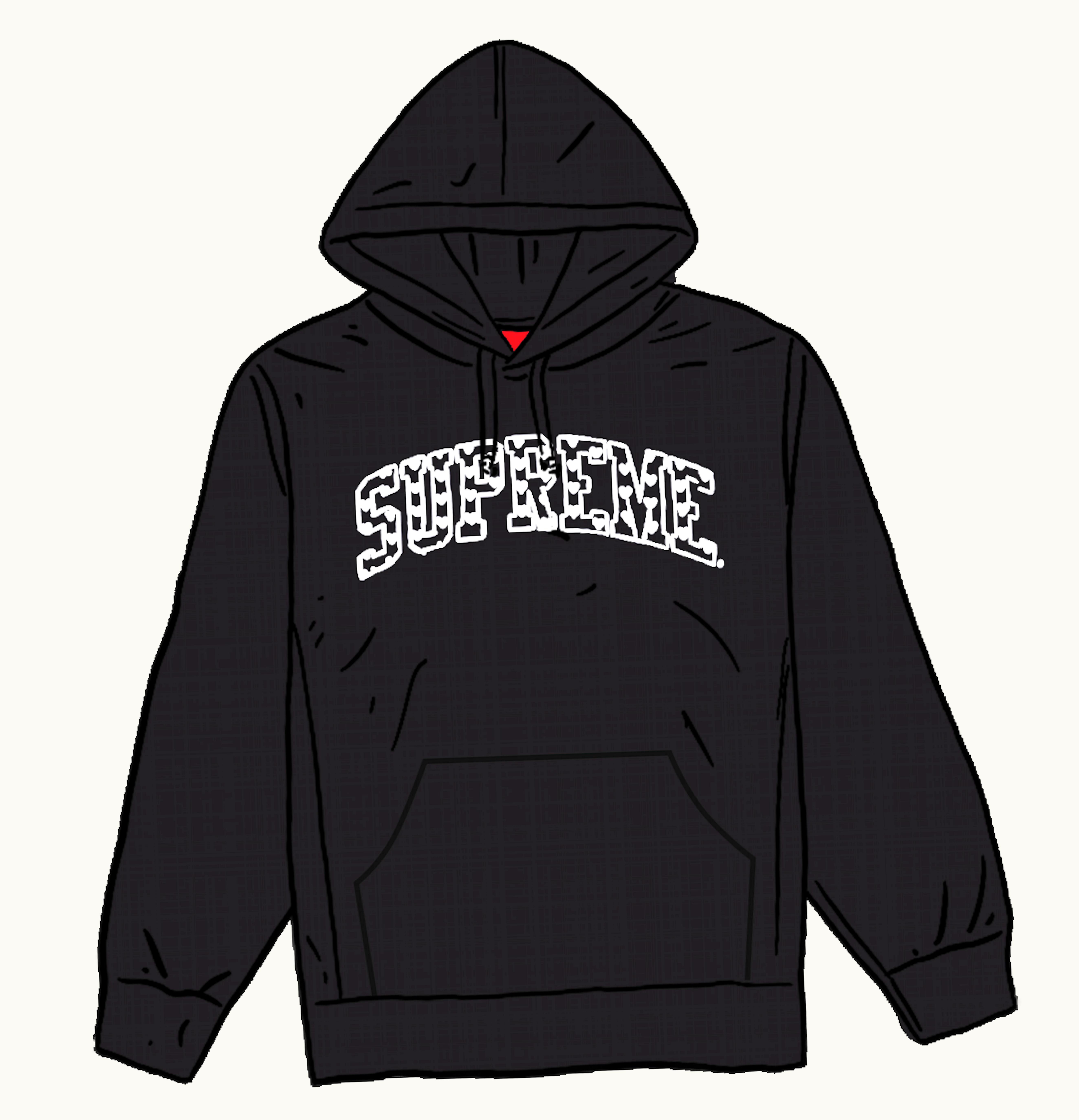 Supreme Supreme Hearts Arc Hooded Sweatshirt Black
