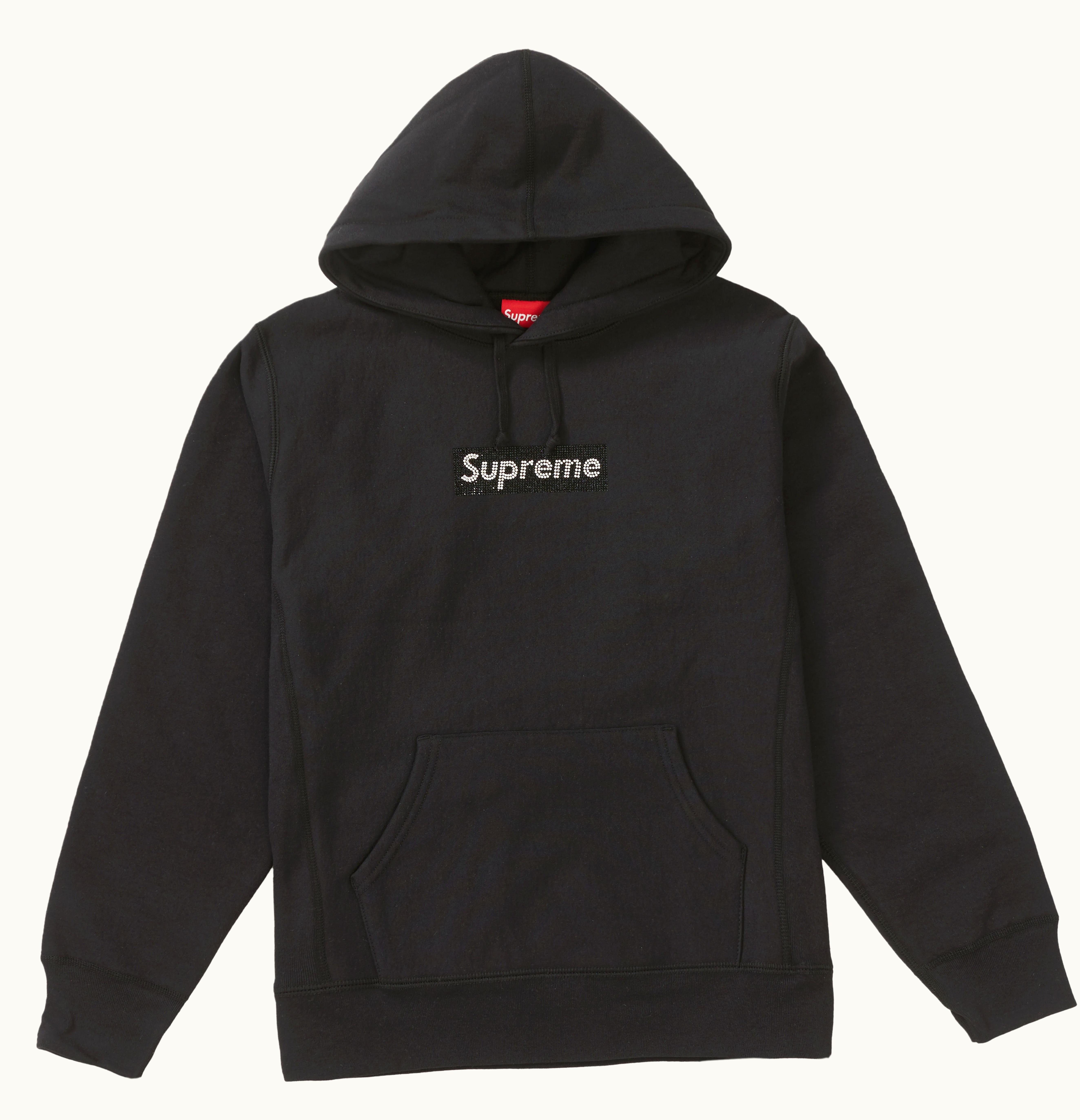 Supreme Supreme Swarovski Box Logo Hooded Sweatshirt Black