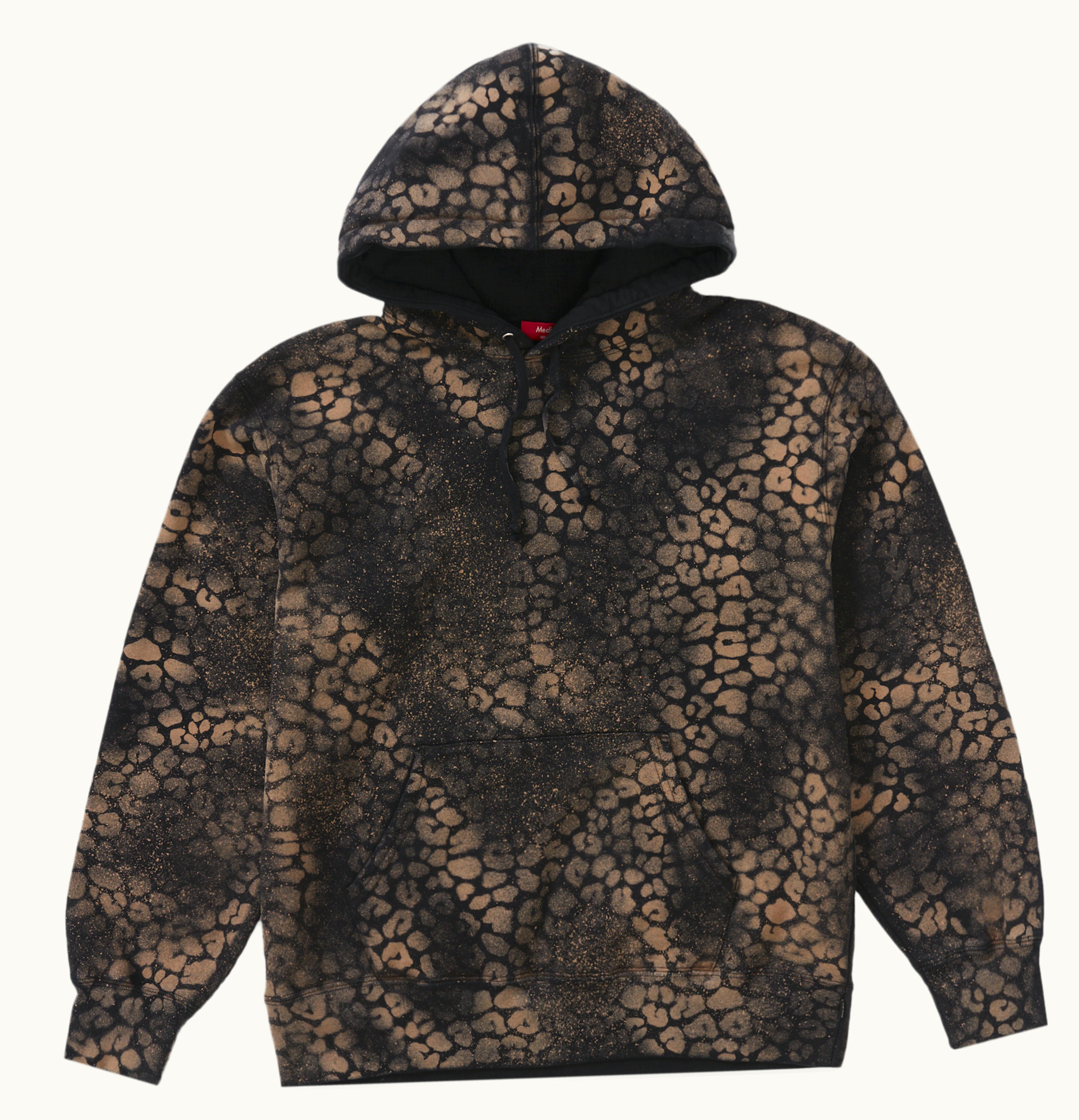 Supreme Supreme Bleached Leopard Hooded Sweatshirt Black