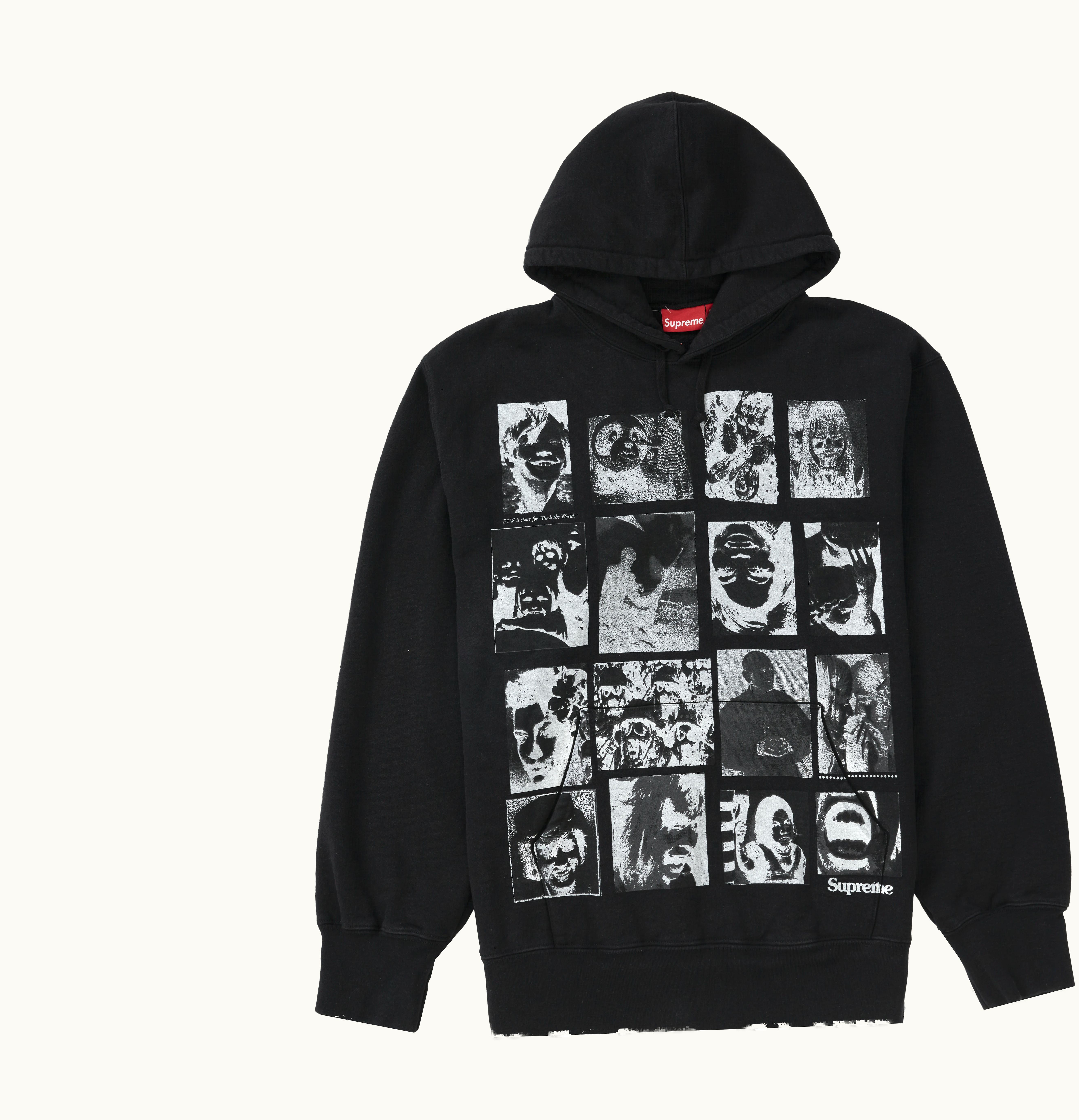 Supreme Supreme Collage Grid Hooded Sweatshirt Black