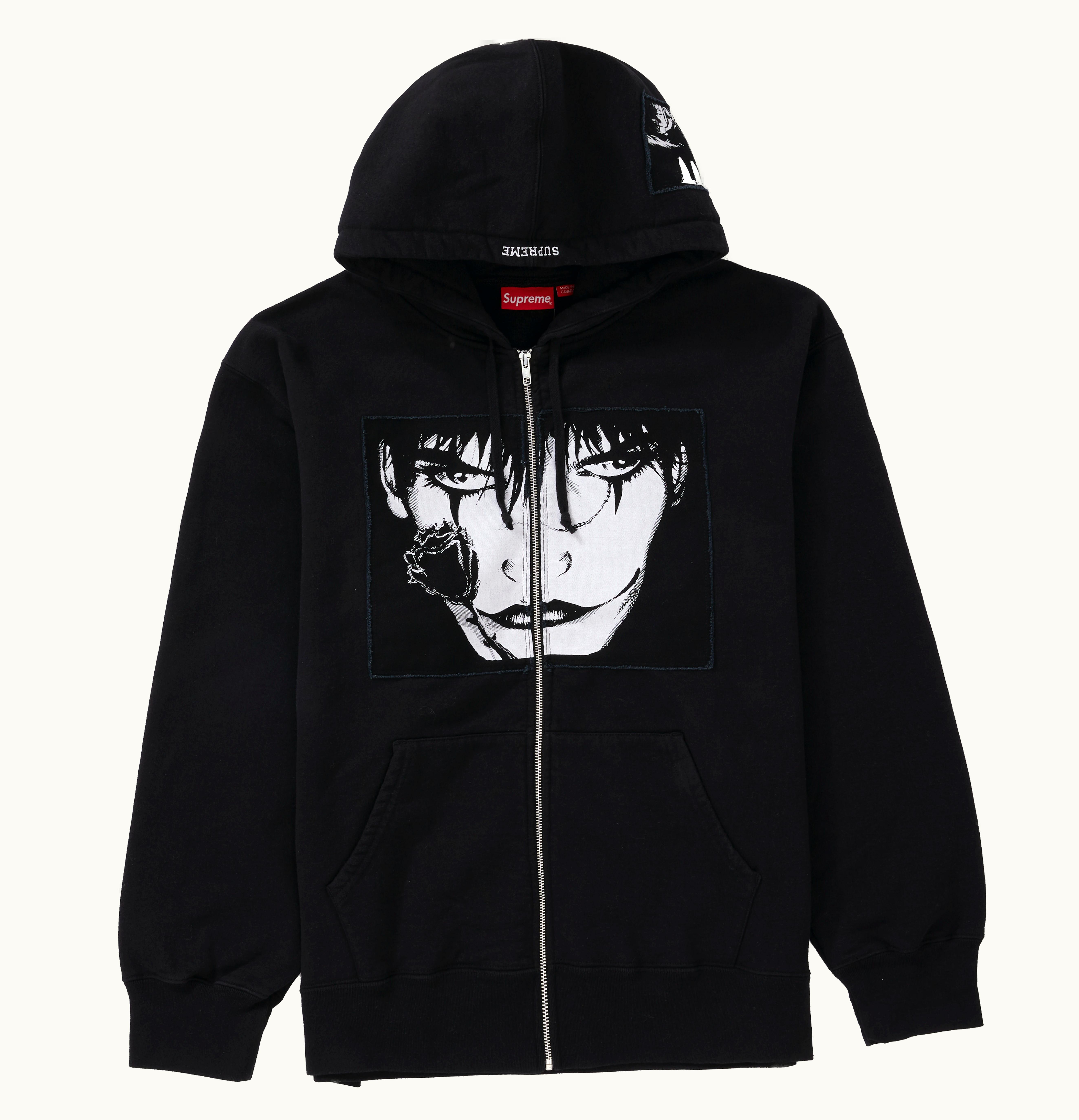 Supreme Supreme The Crow Zip Up Hooded Sweatshirt Black