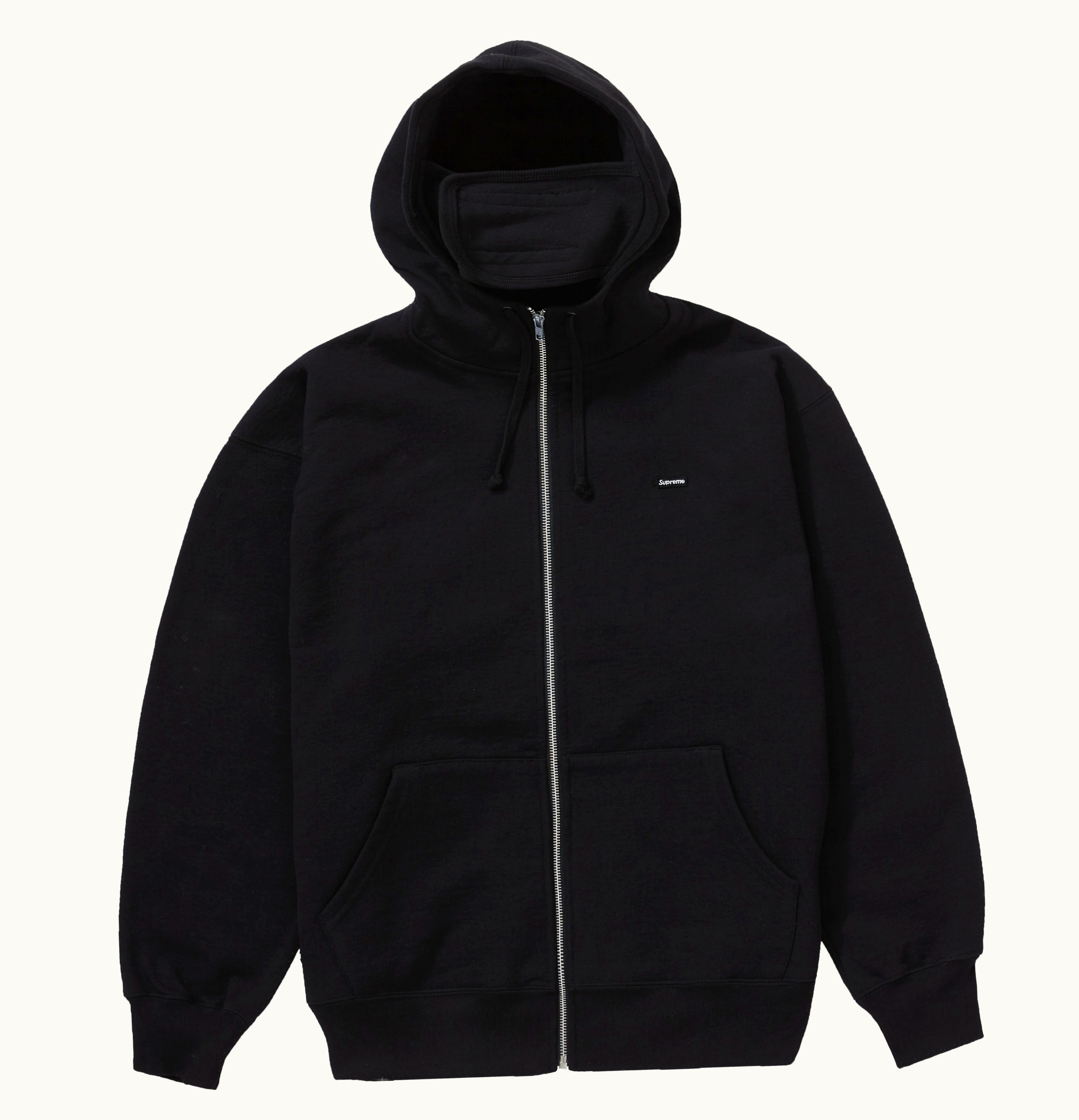 Supreme Supreme Small Box Facemask Zip Up Hooded Sweatshirt Black