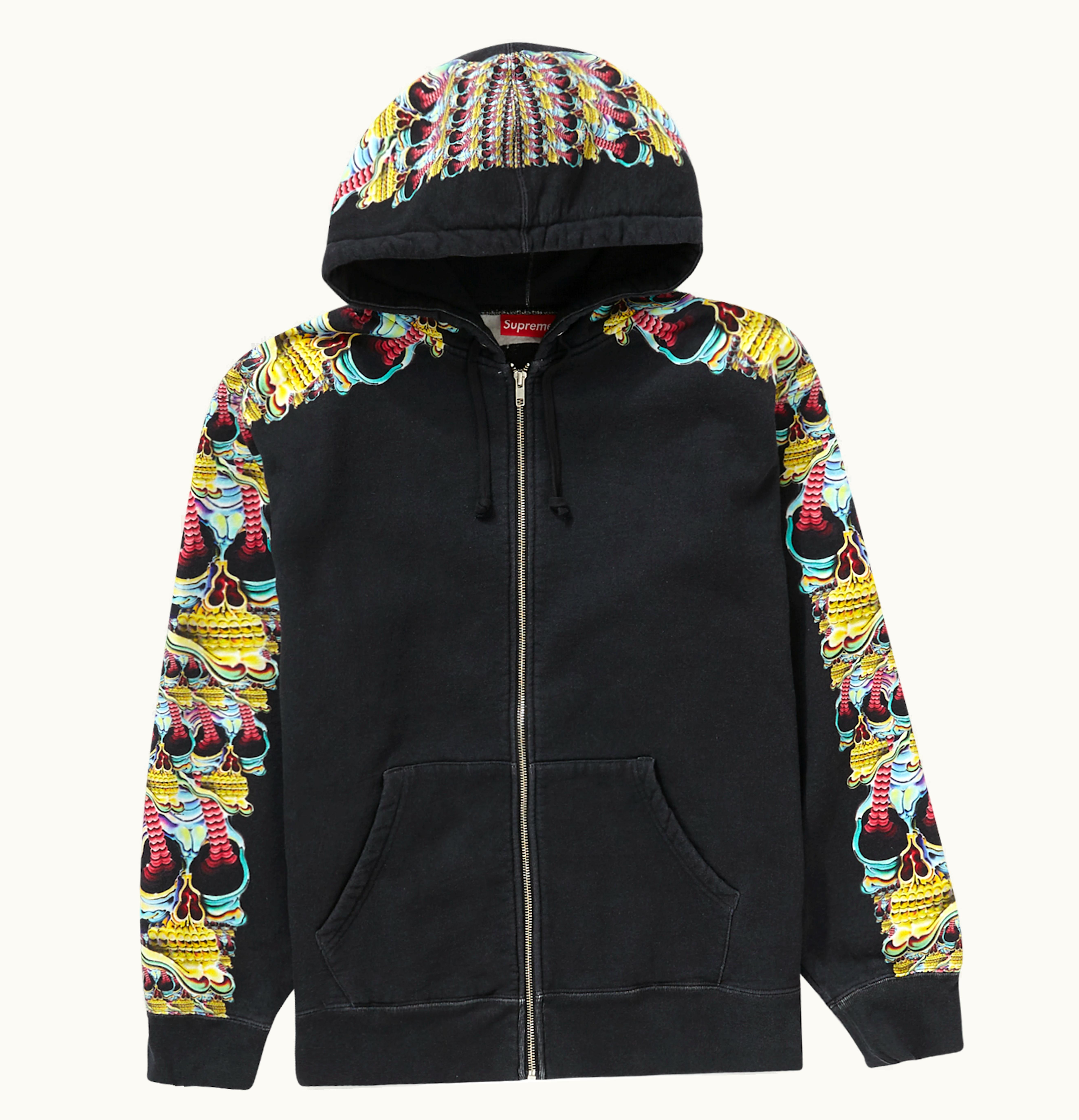 Supreme Supreme Skulls Zip Up Hooded Sweatshirt Black