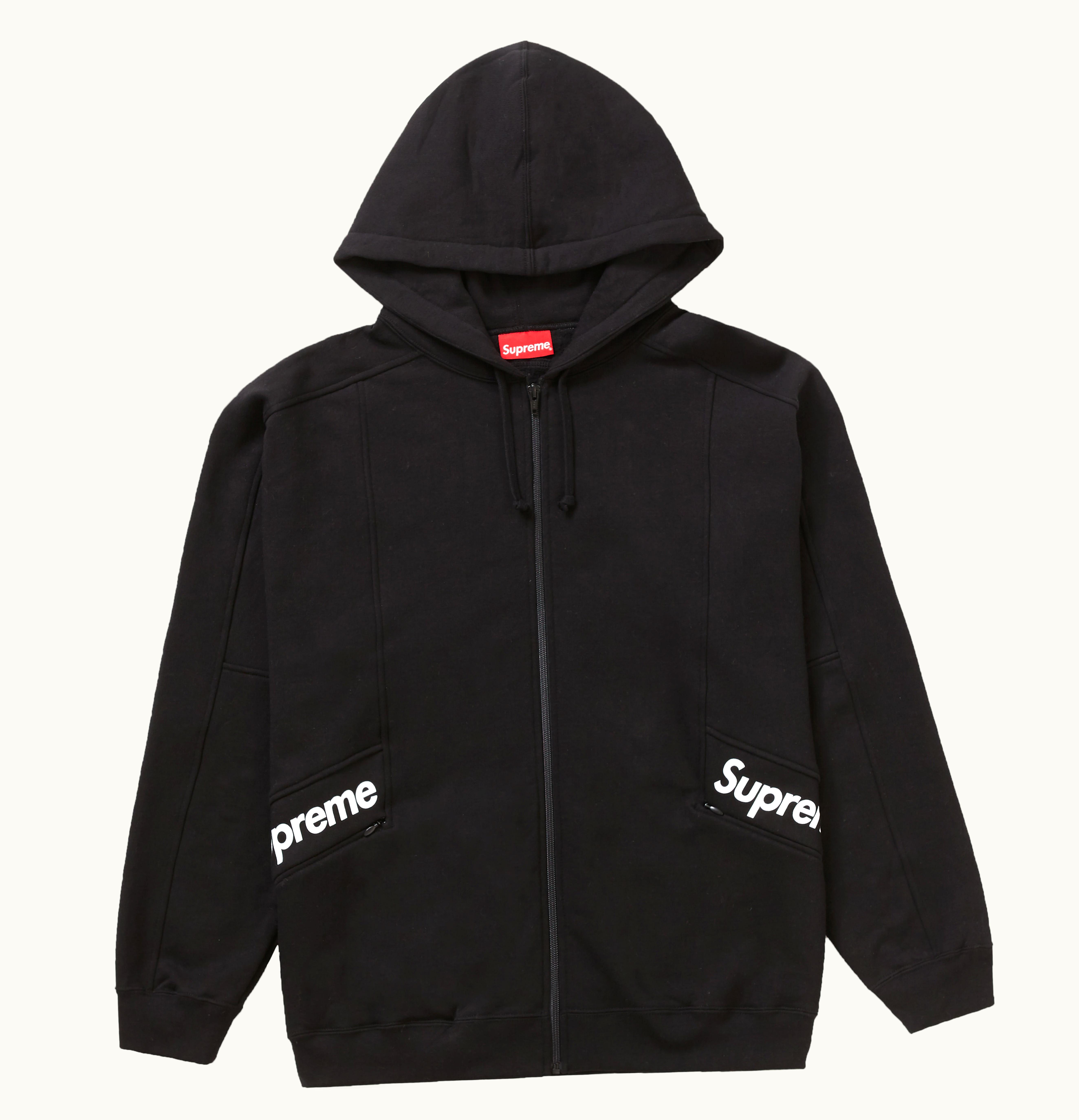 Supreme Supreme Color Blocked Zip Up Hooded Sweatshirt Black