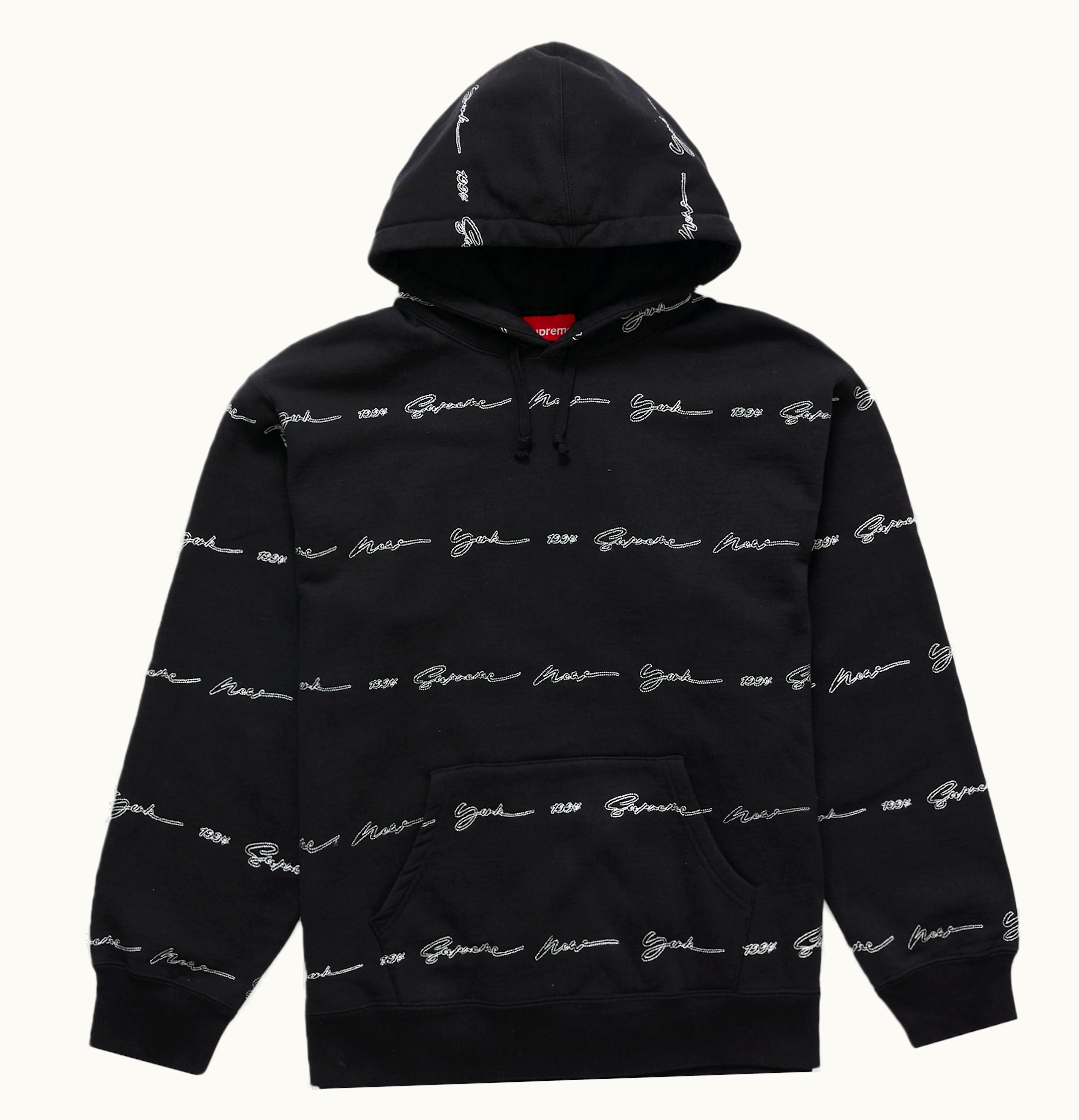 Supreme Supreme Script Stripe Hooded Sweatshirt Black