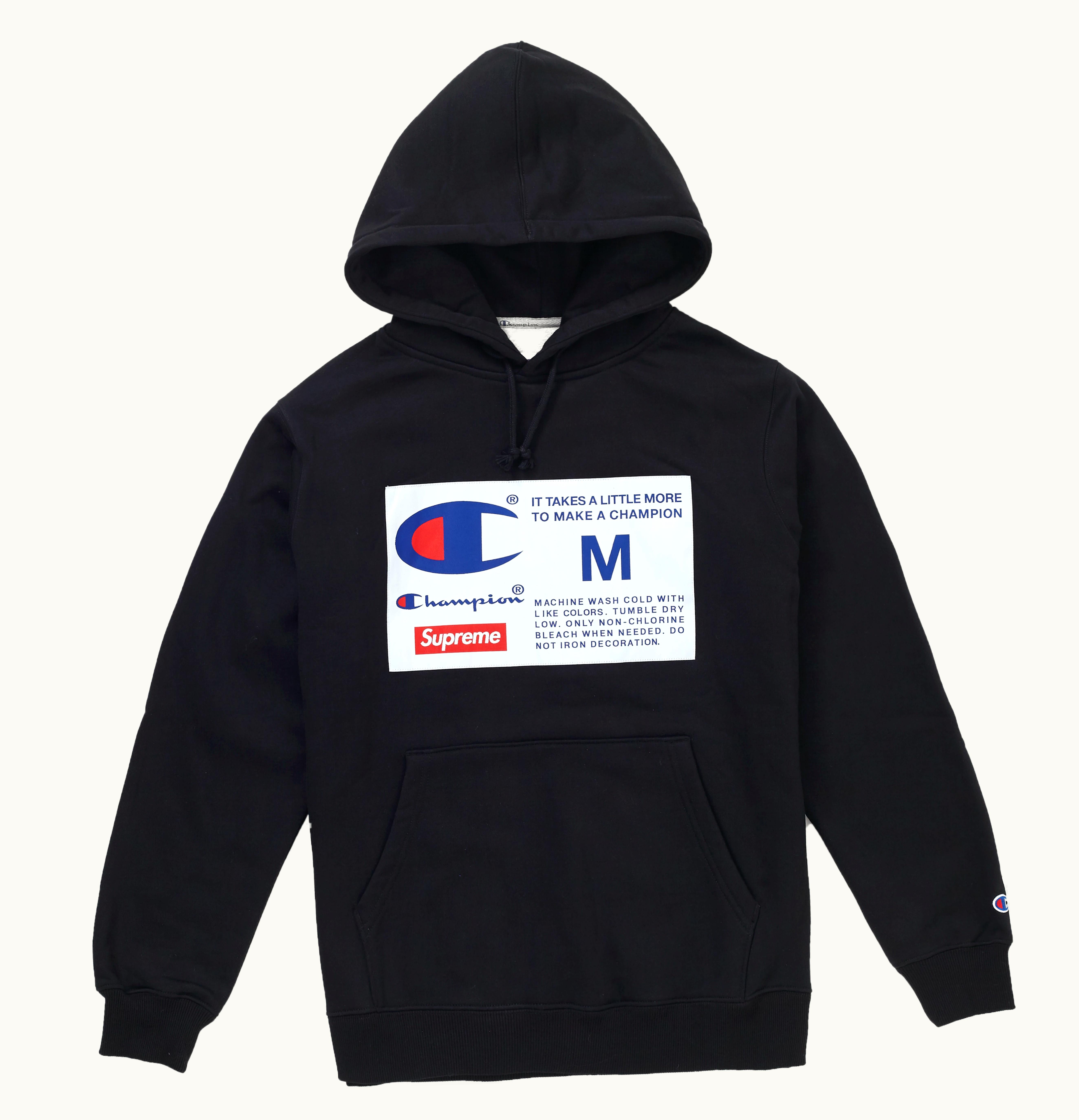 Supreme Supreme Champion Label Hooded Sweatshirt Black