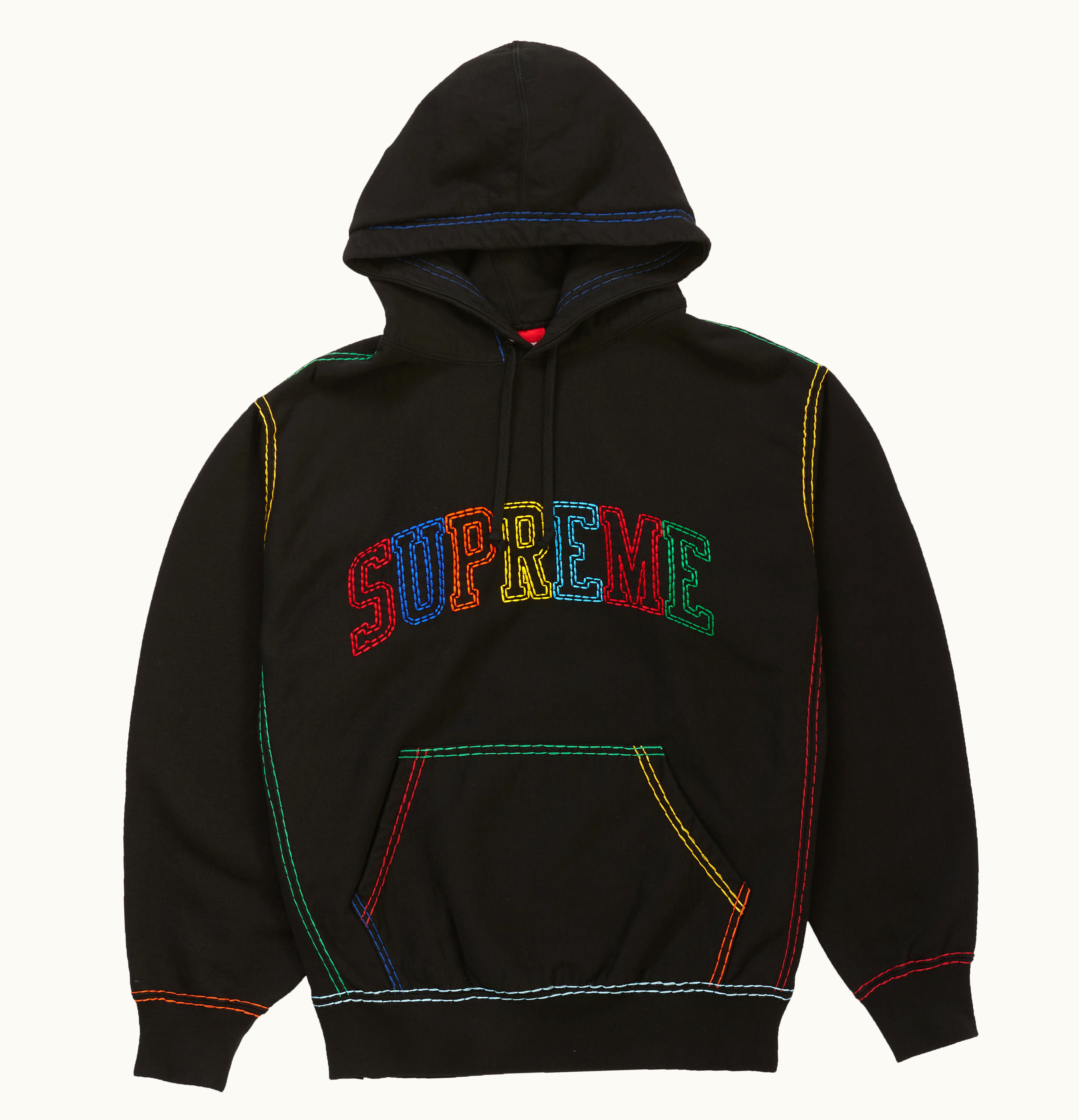 Supreme Supreme Big Stitch Hooded Sweatshirt Black