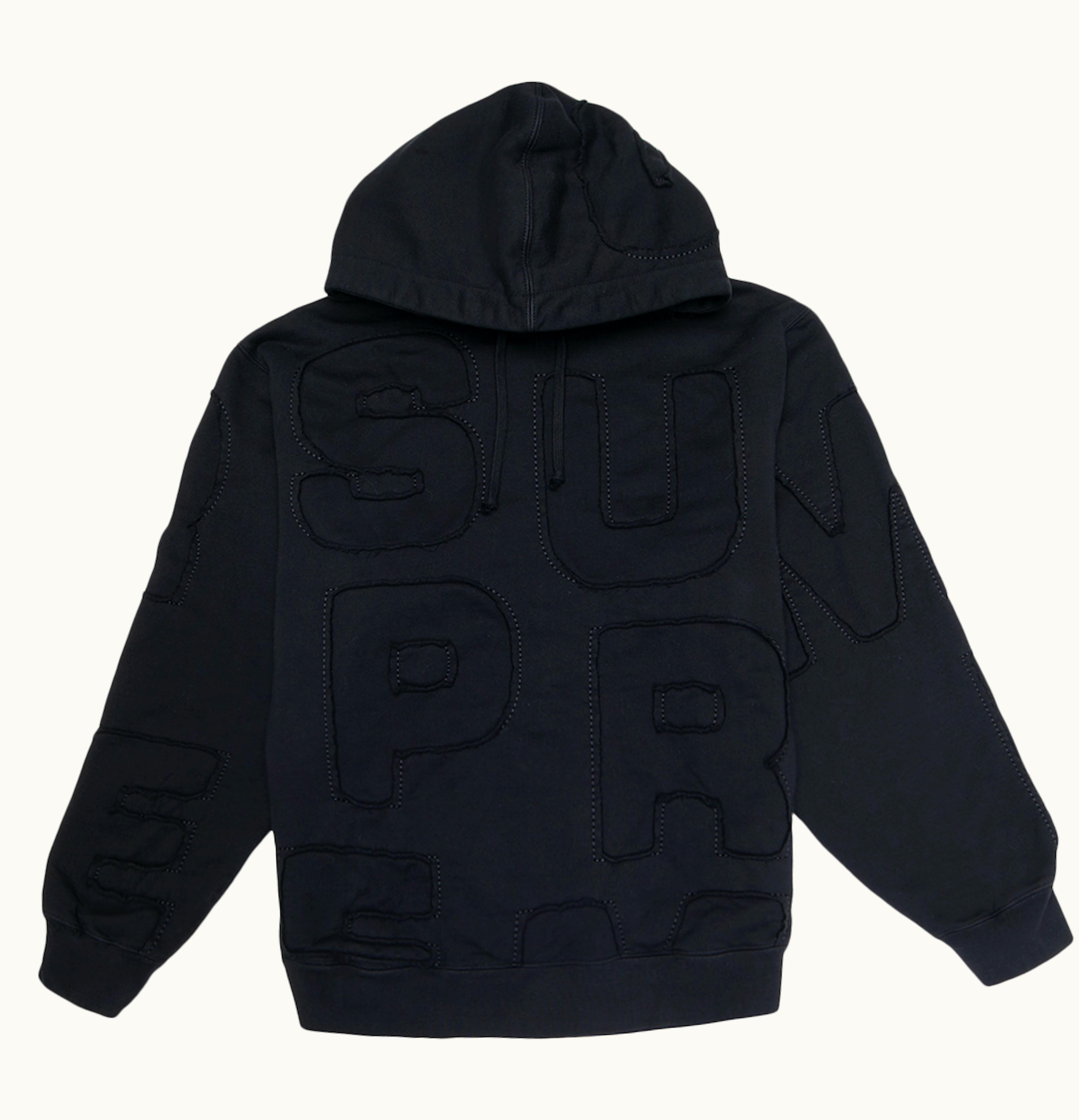 Supreme Supreme Cutout Letters Hooded Sweatshirt Black