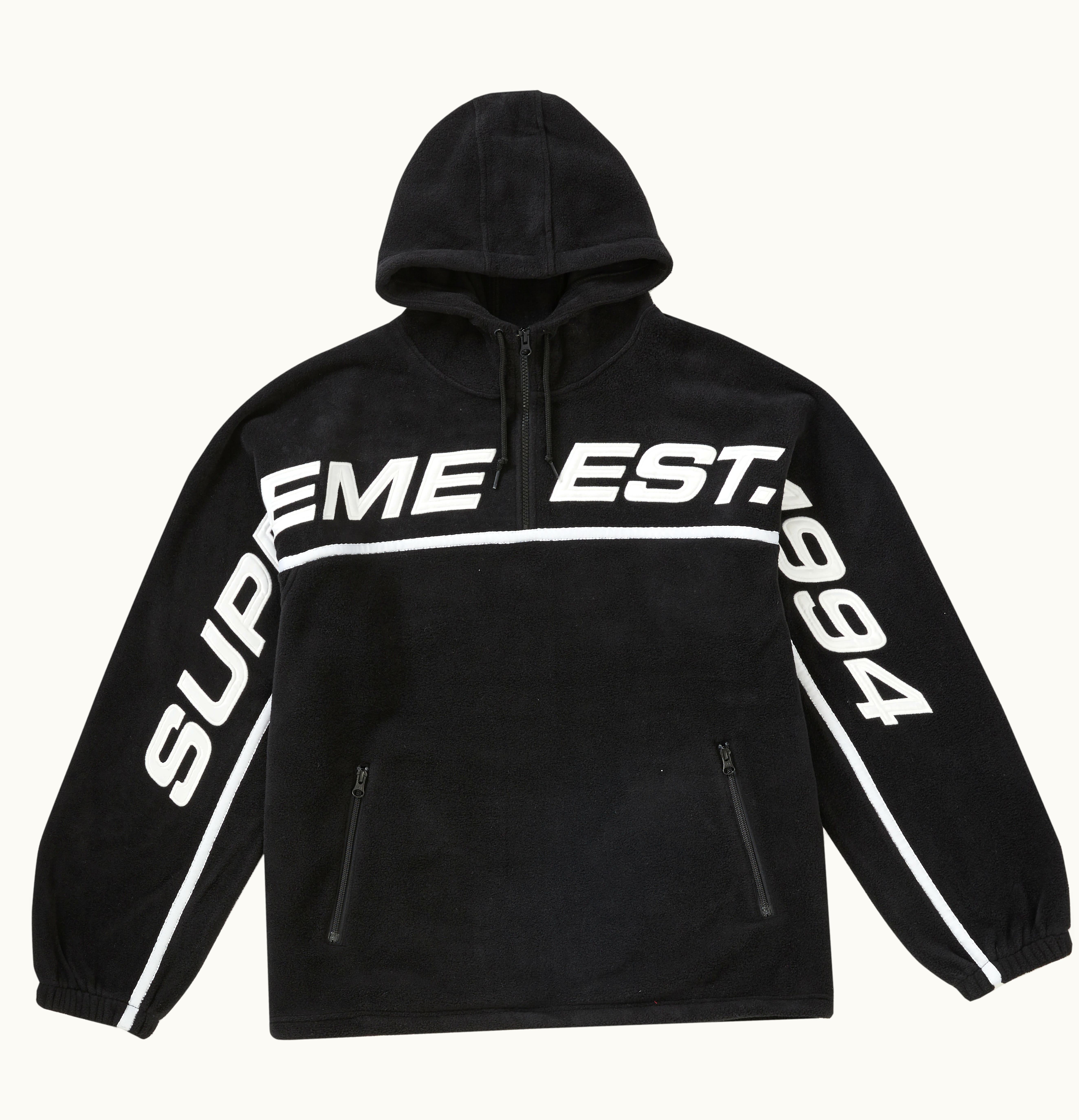Supreme Supreme Polartec Half Zip Hooded Sweatshirt Black