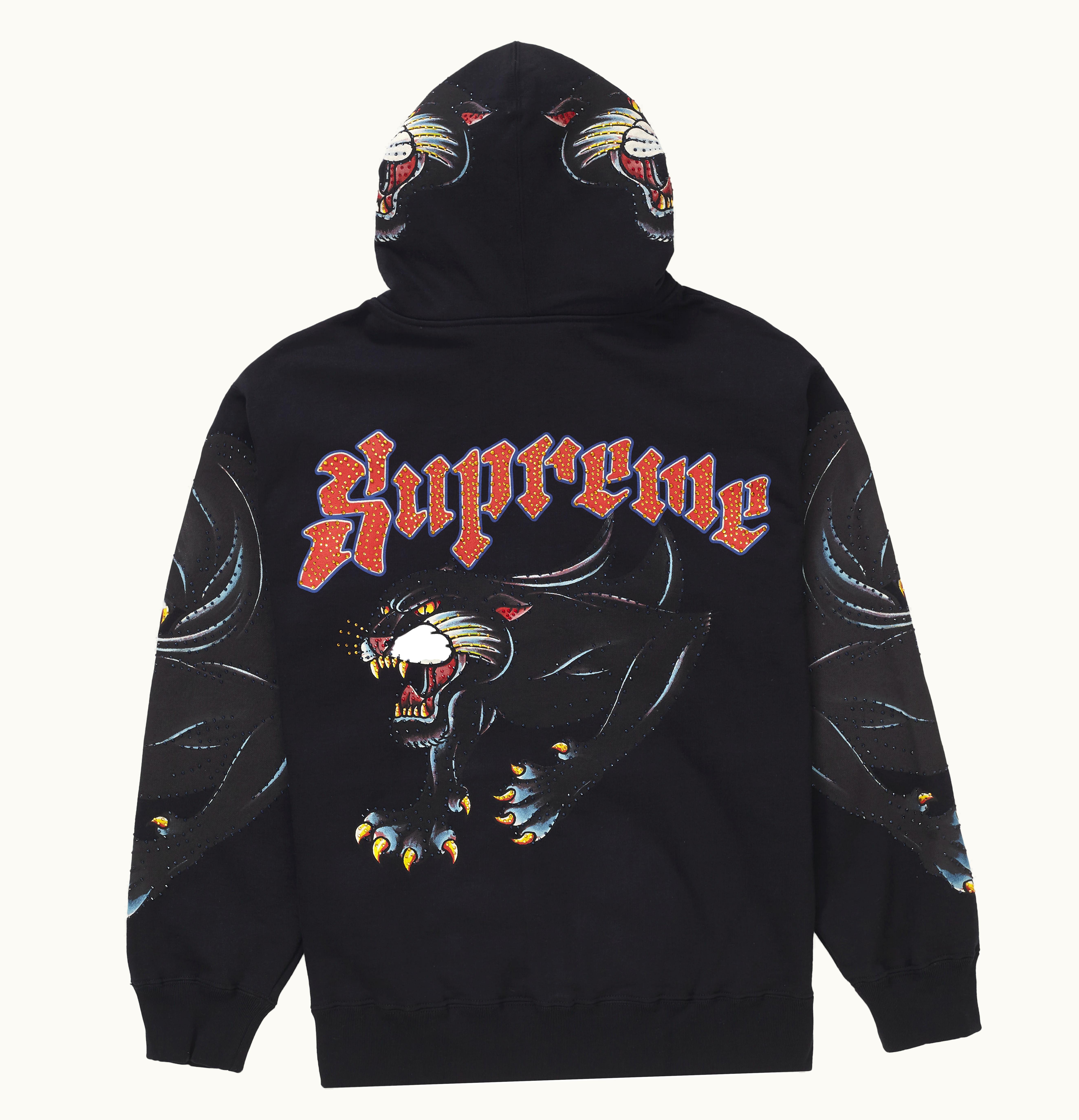 Supreme Supreme Panther Zip Up Hooded Sweatshirt Black