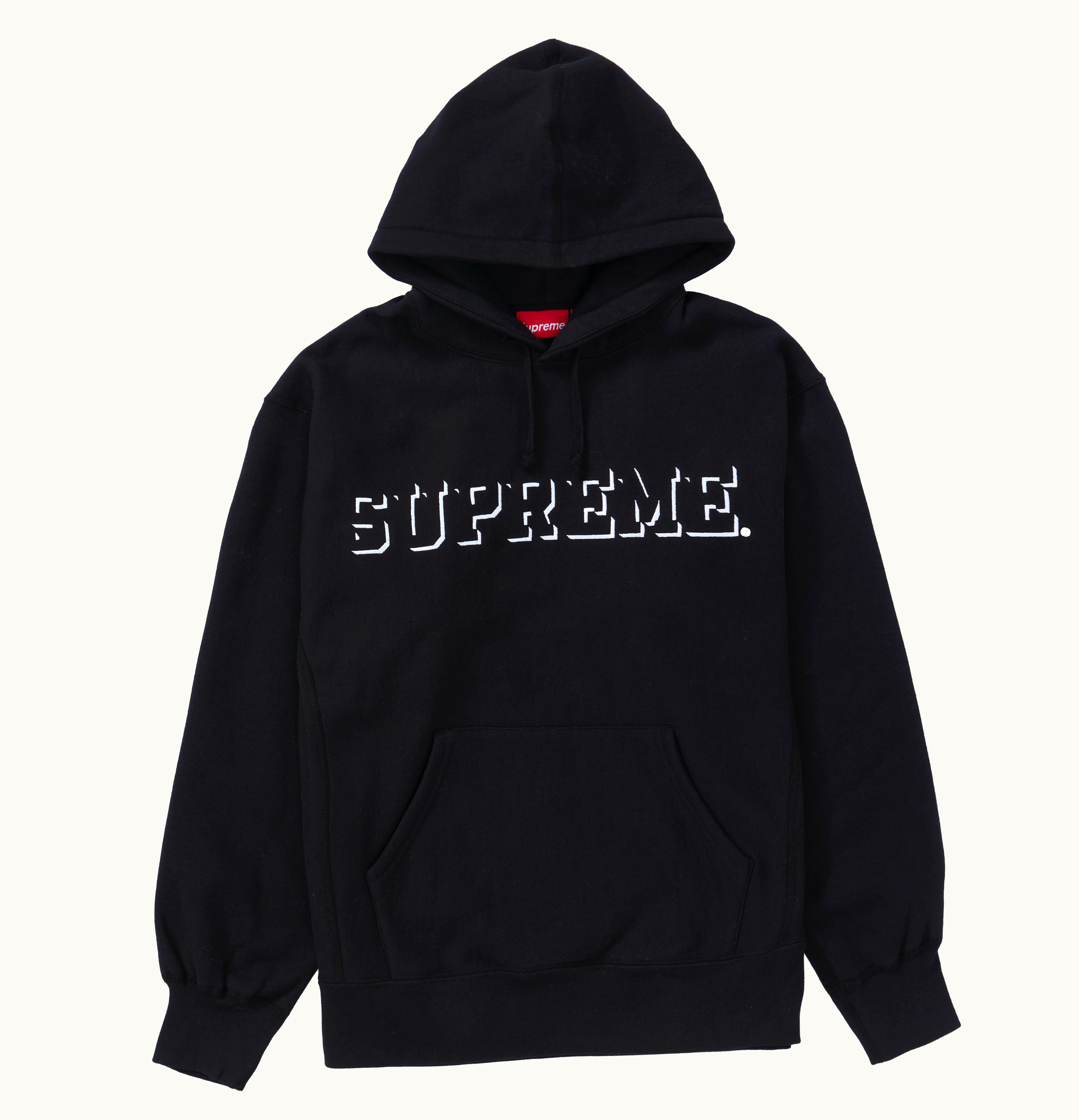 Supreme Supreme Drop Shadow Hooded Sweatshirt Black