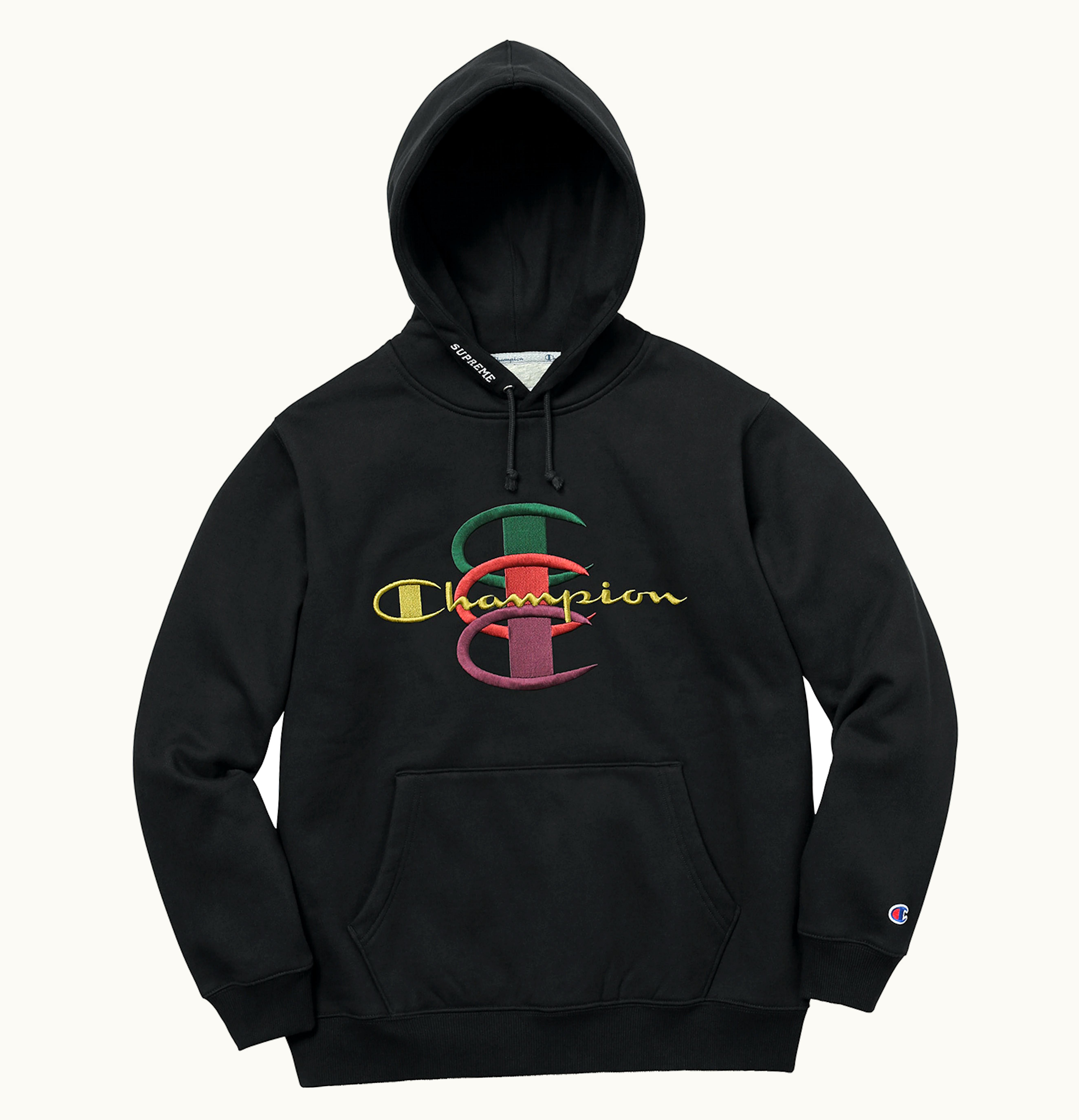 Supreme Supreme Champion Stacked C Hooded Sweatshirt Black