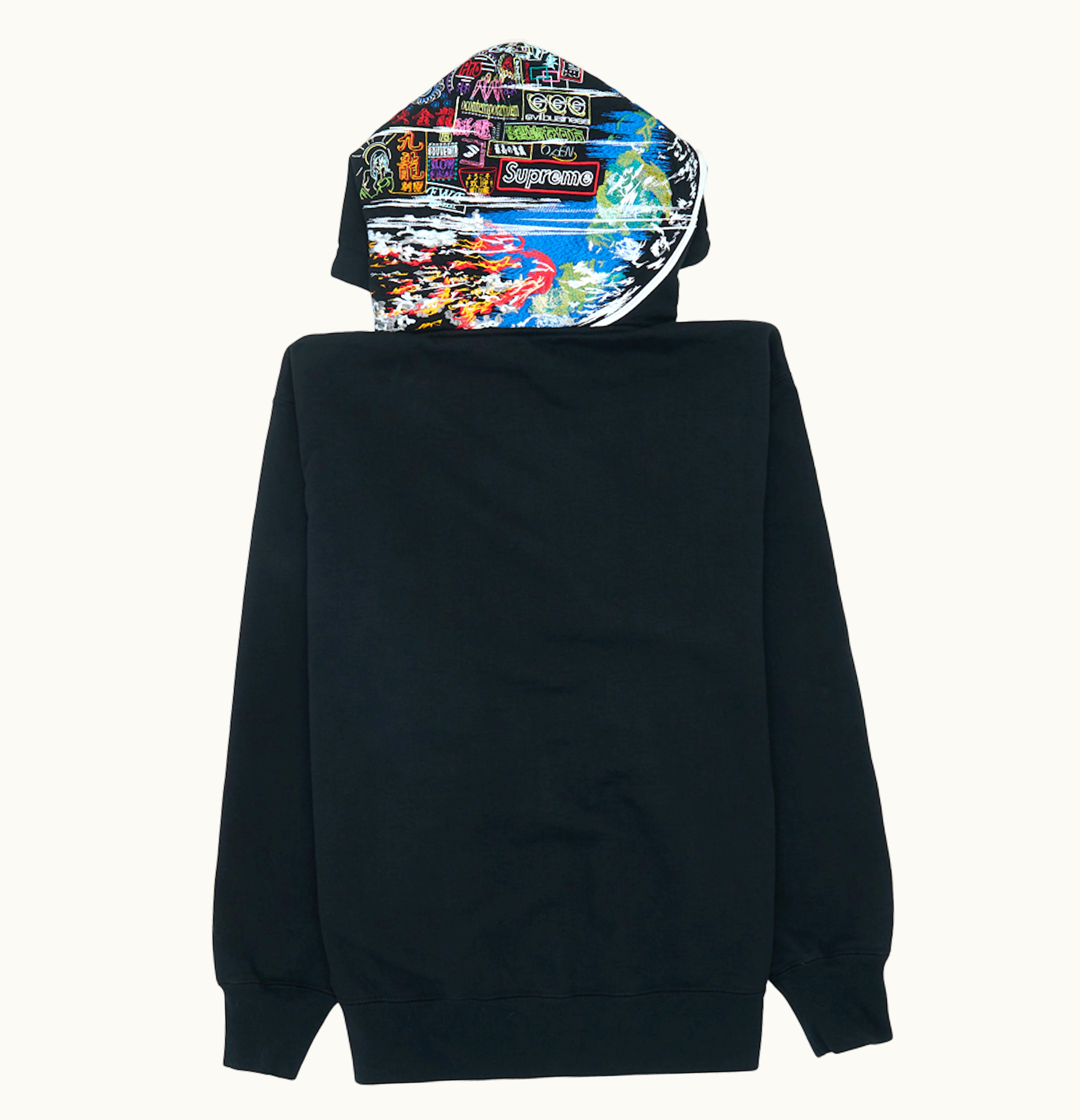 Supreme Supreme Globe Zip Up Hooded Sweatshirt Black