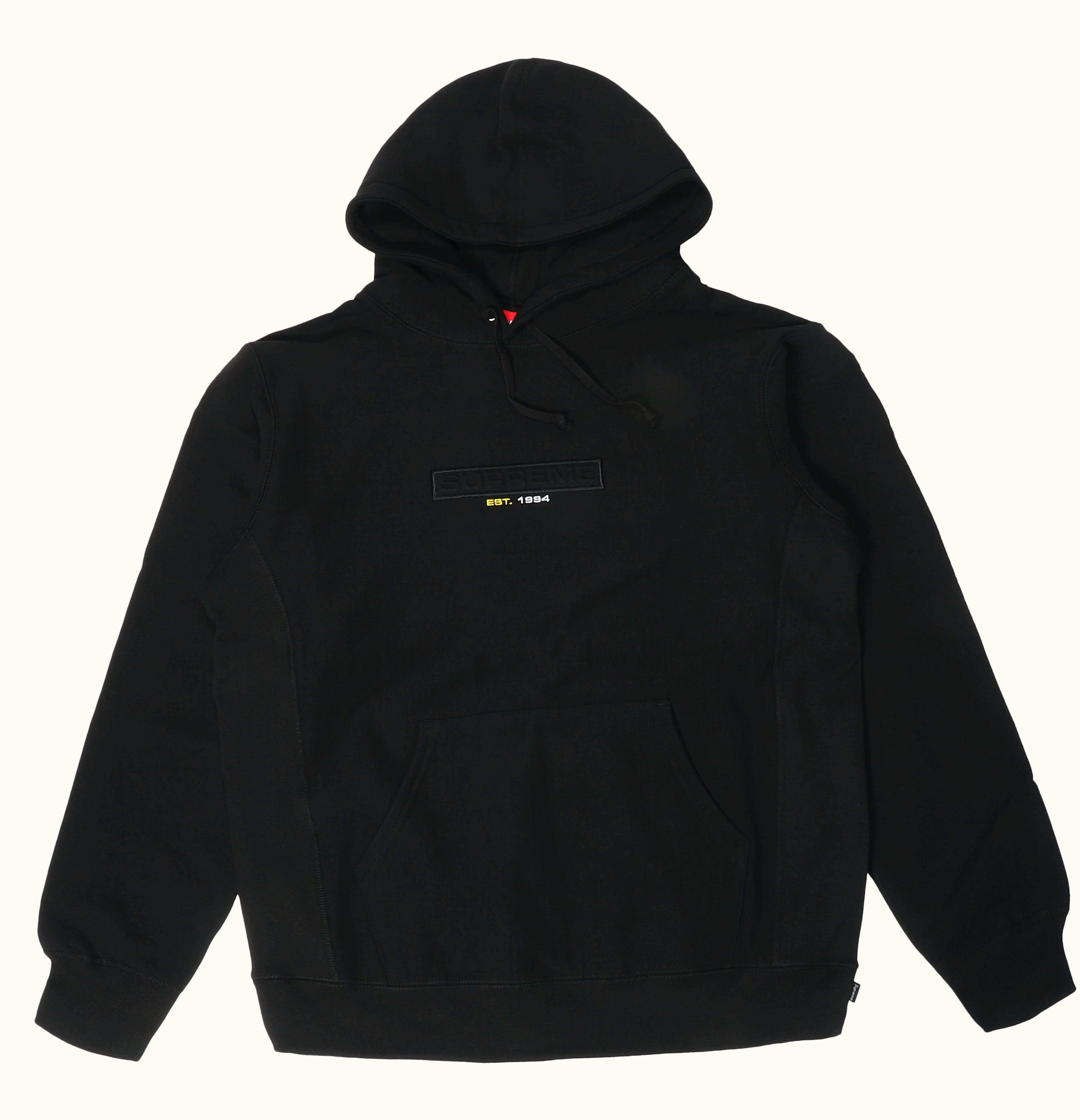 Supreme Supreme Embossed Logo Hooded Sweatshirt SS18 Black