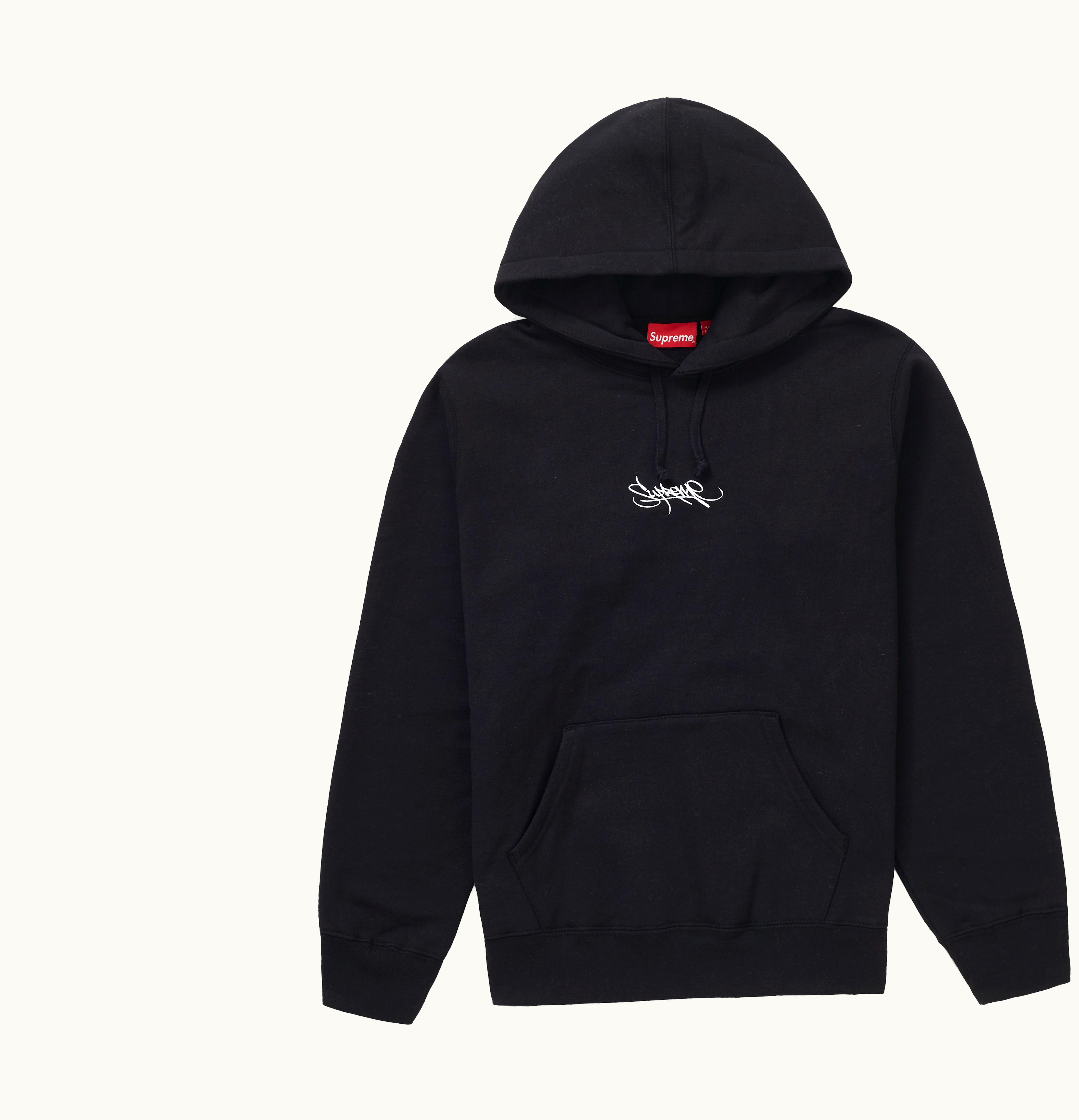 Supreme Supreme Tag Logo Hooded Sweatshirt Black
