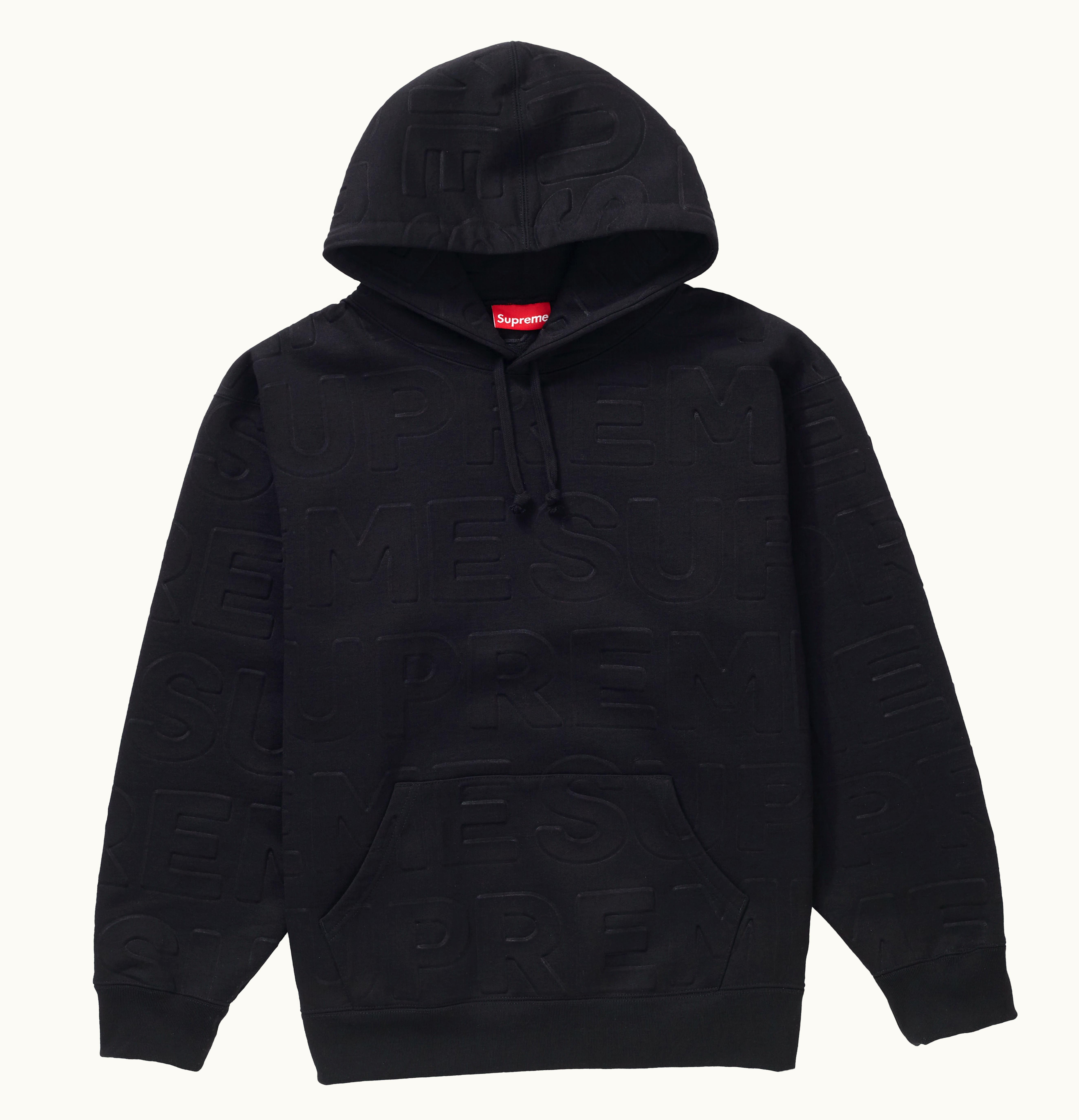 Supreme Supreme Embossed Logos Hooded Sweatshirt Black