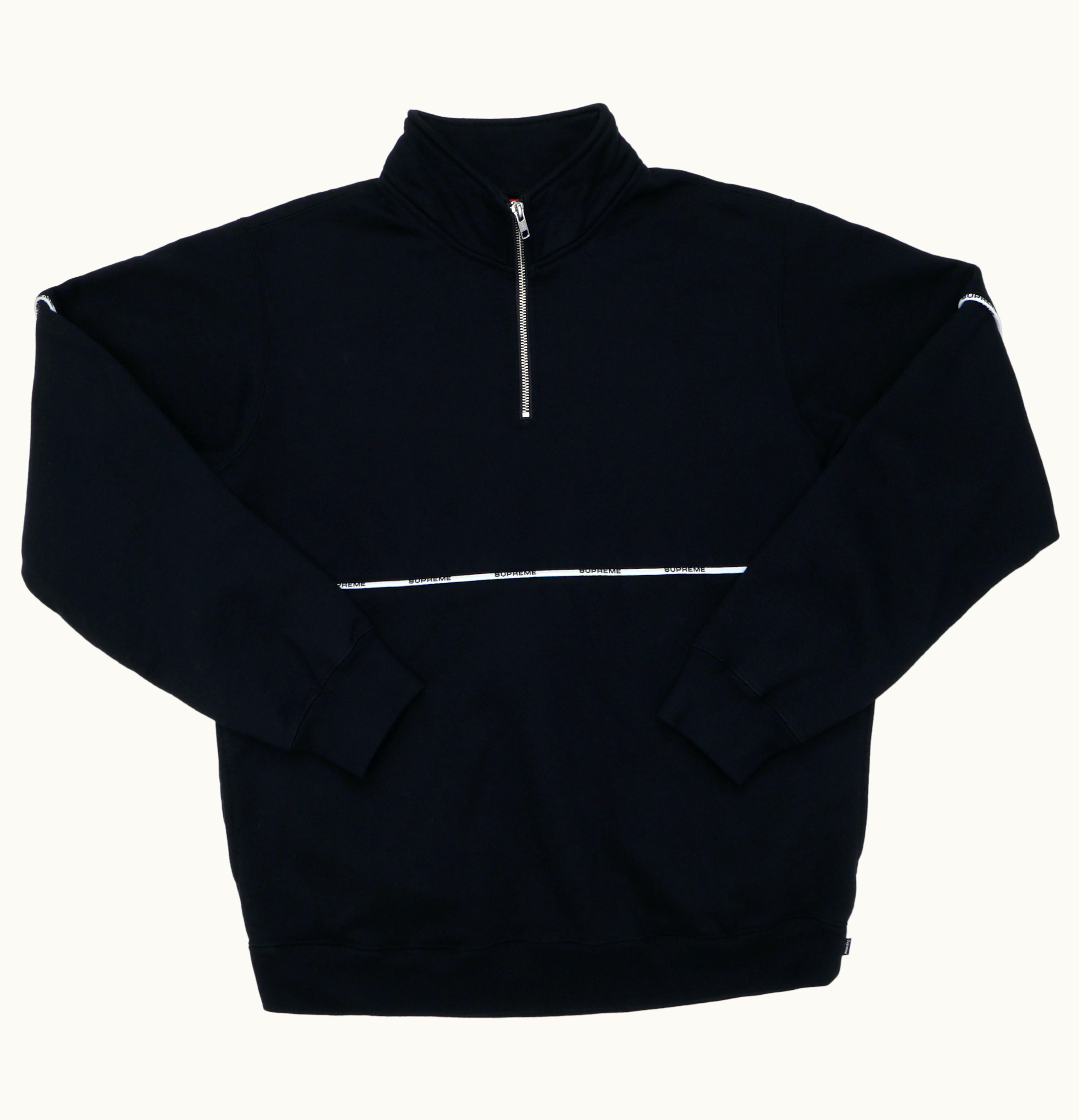 Supreme Supreme Logo Piping Half Zip Sweatshirt Black