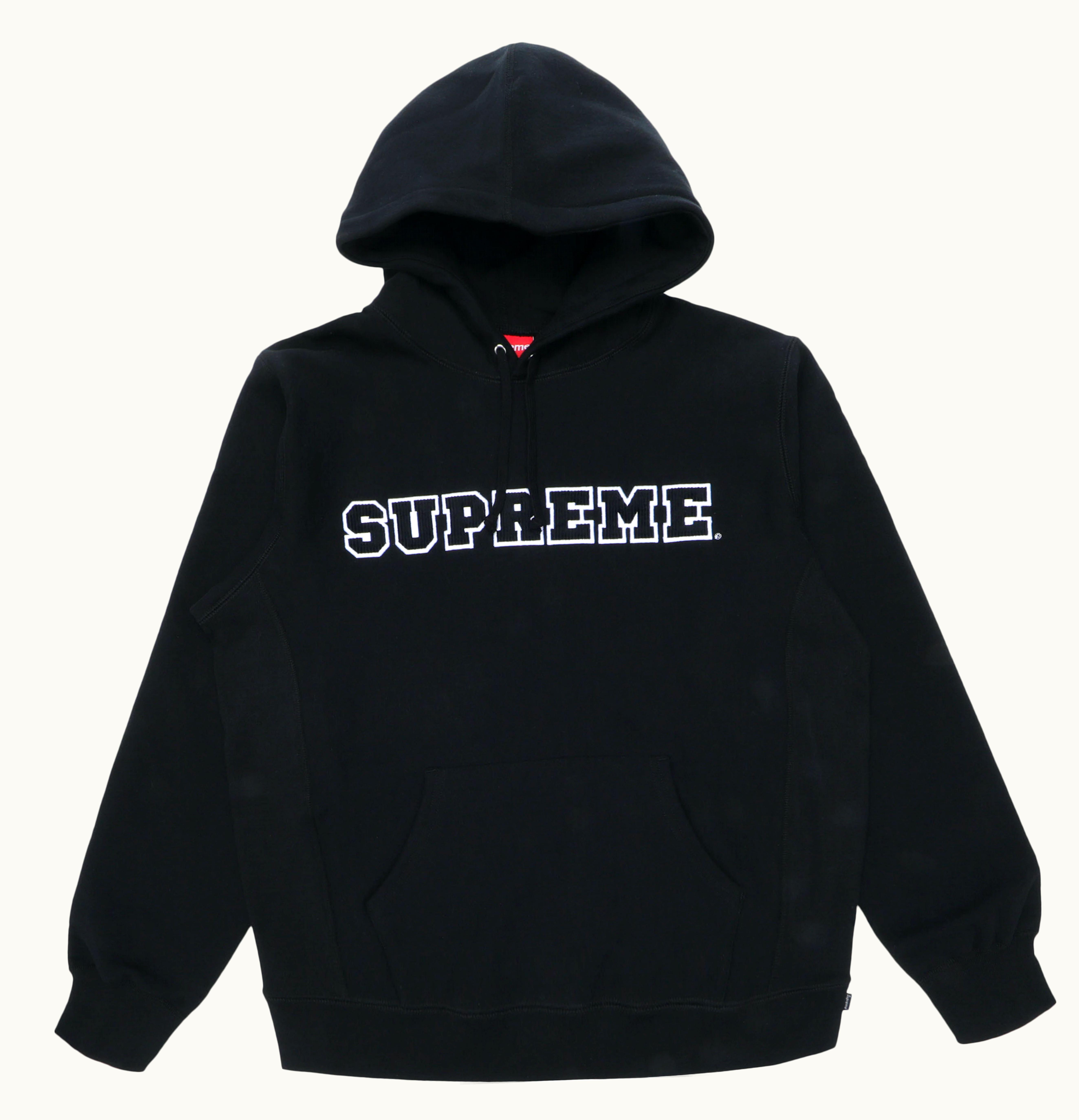 Supreme Supreme Cord Collegiate Logo Hooded Sweatshirt Black