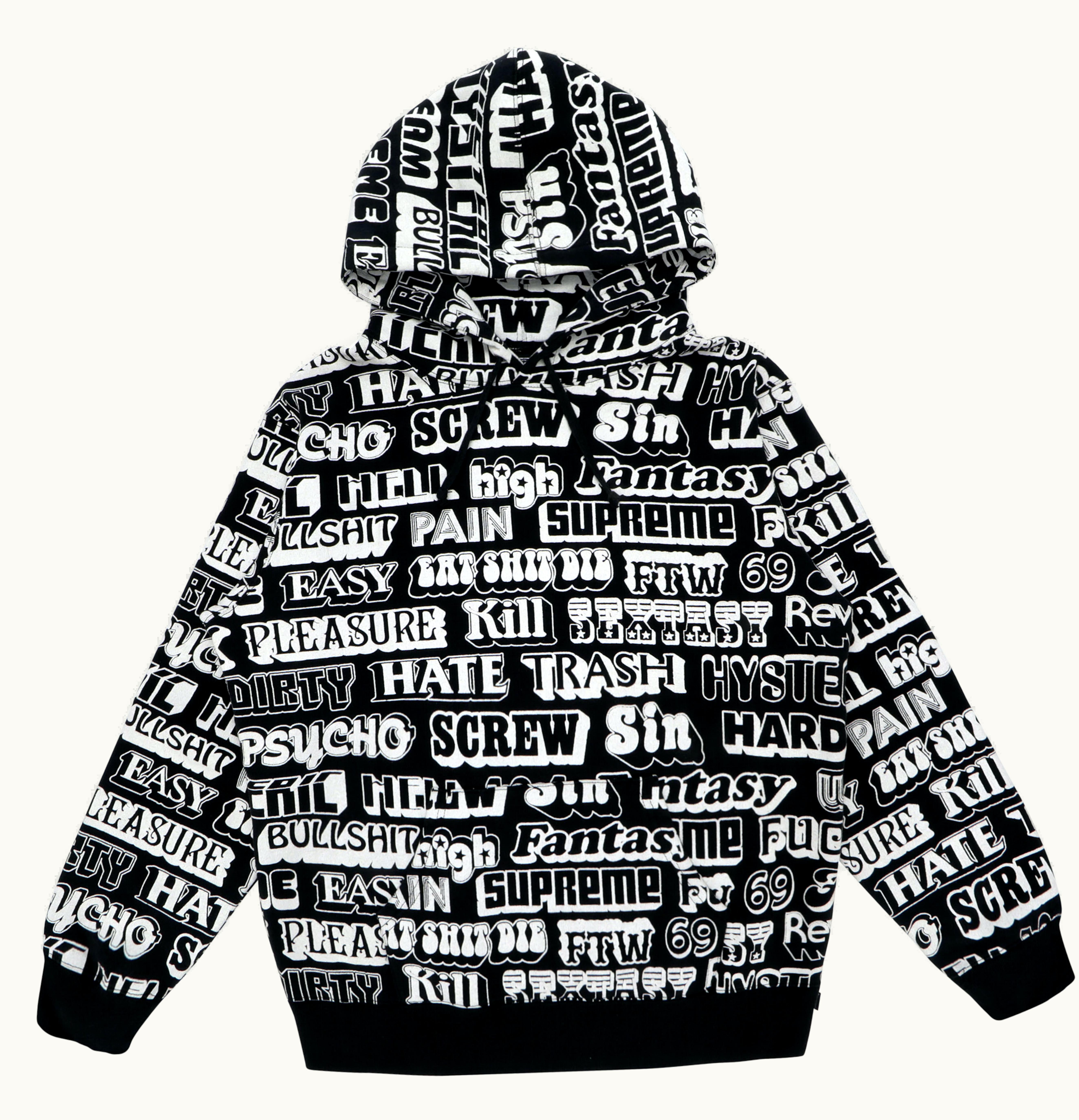 Supreme Supreme Hysteric Glamour Text Hoodie Black