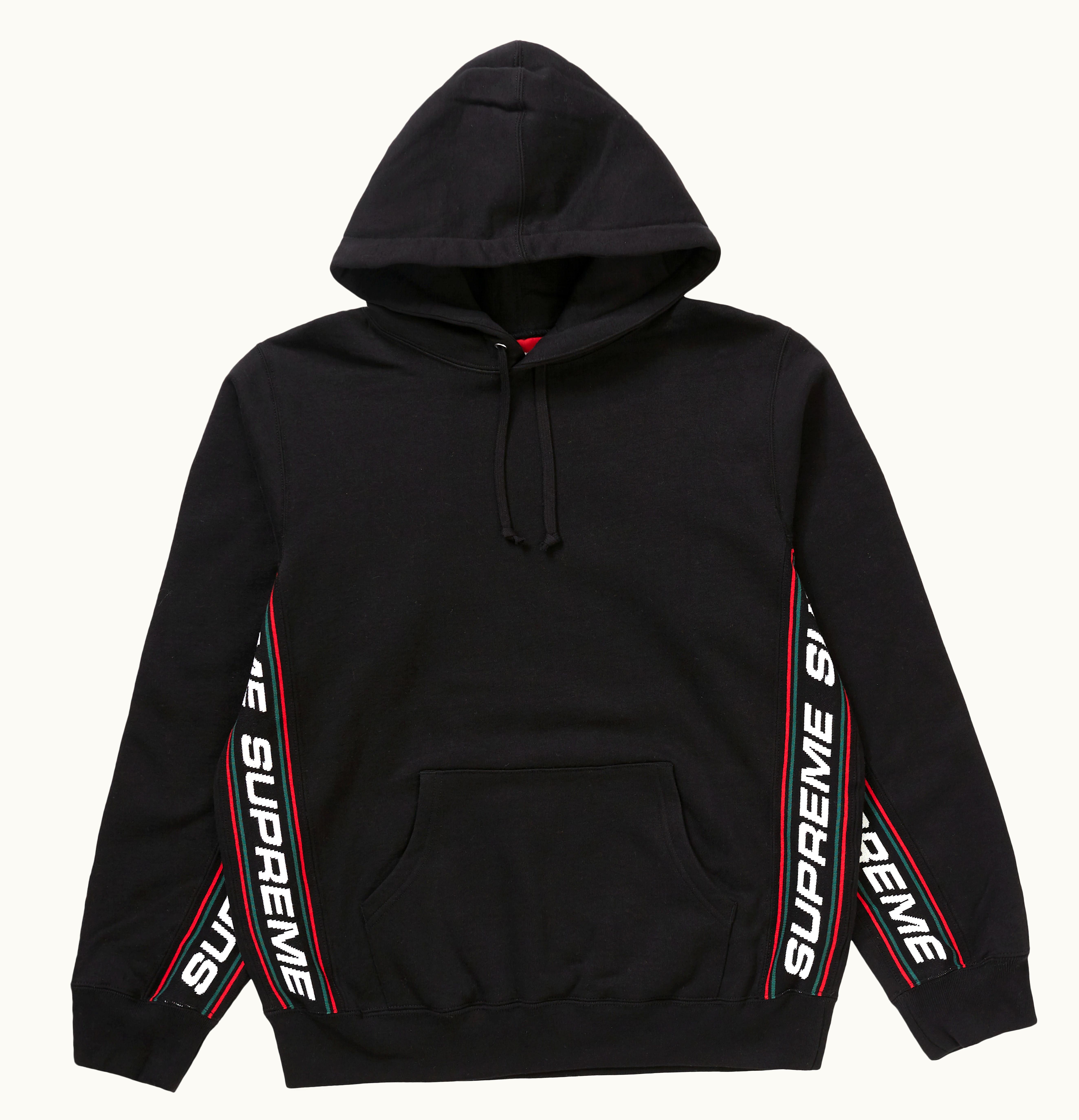 Supreme Supreme Text Rib Hooded Sweatshirt Black