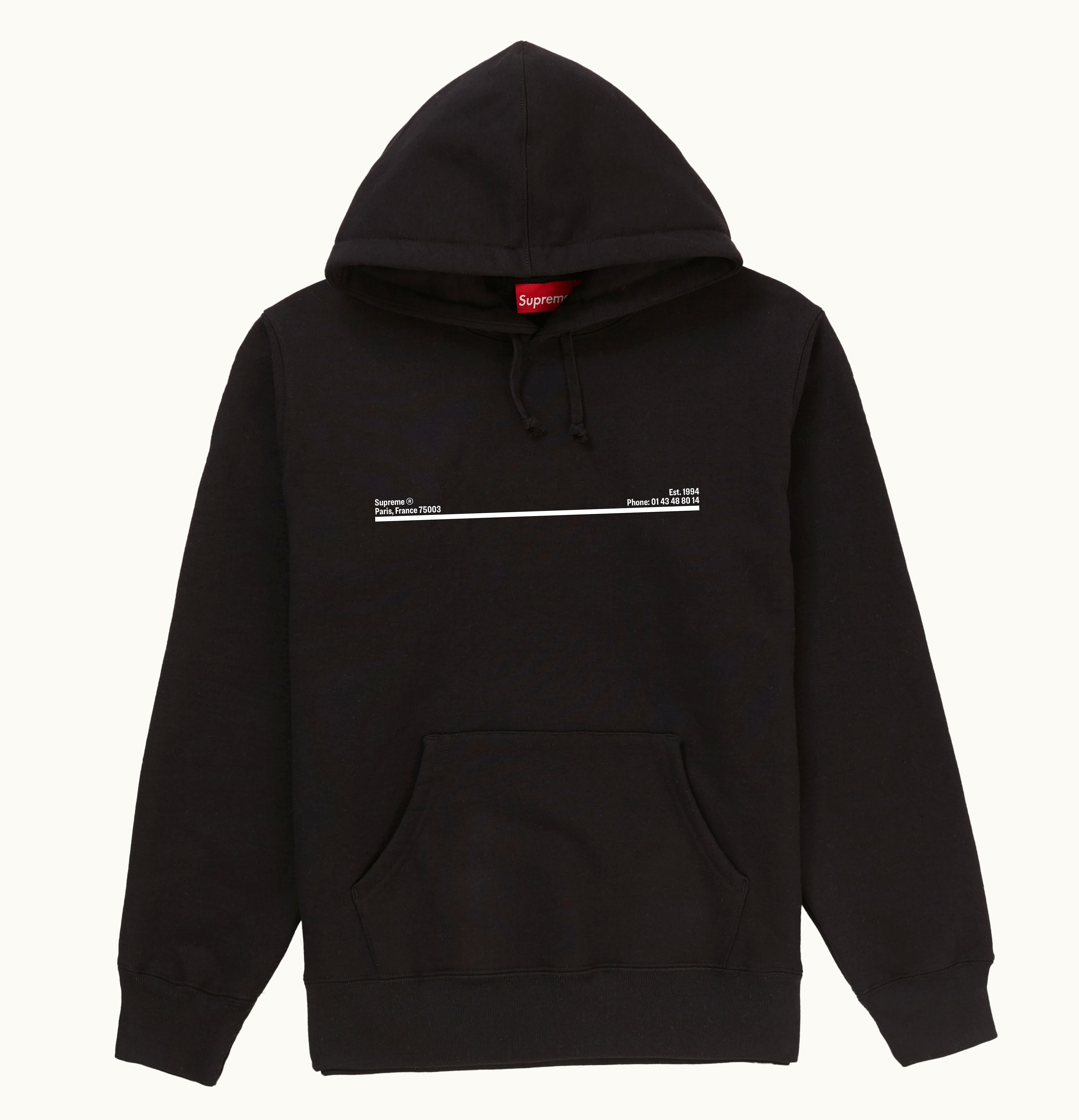 Supreme Supreme Shop Hooded Sweatshirt Black Paris