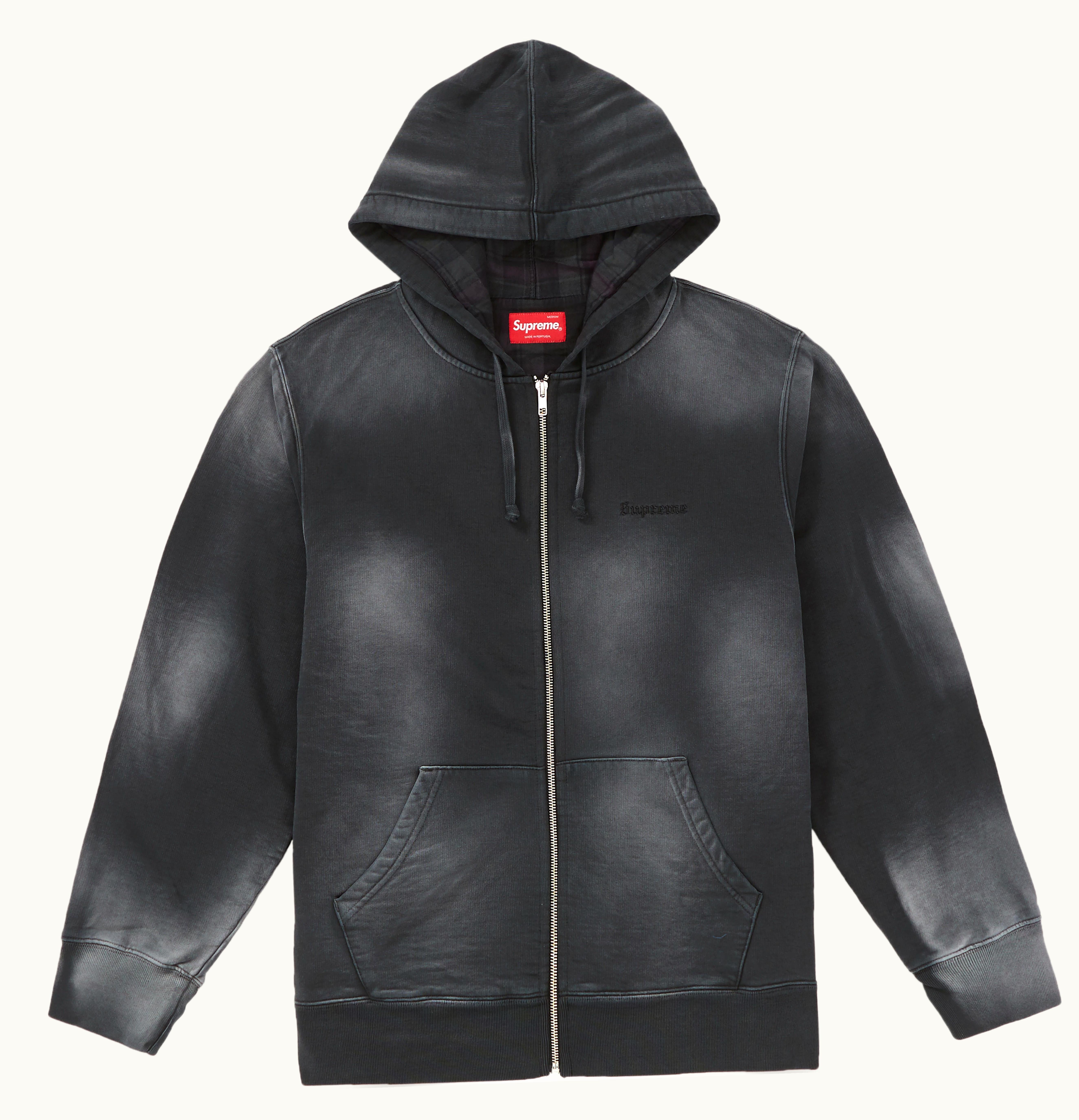 Supreme Supreme Bleached Zip Up Sweatshirt Black