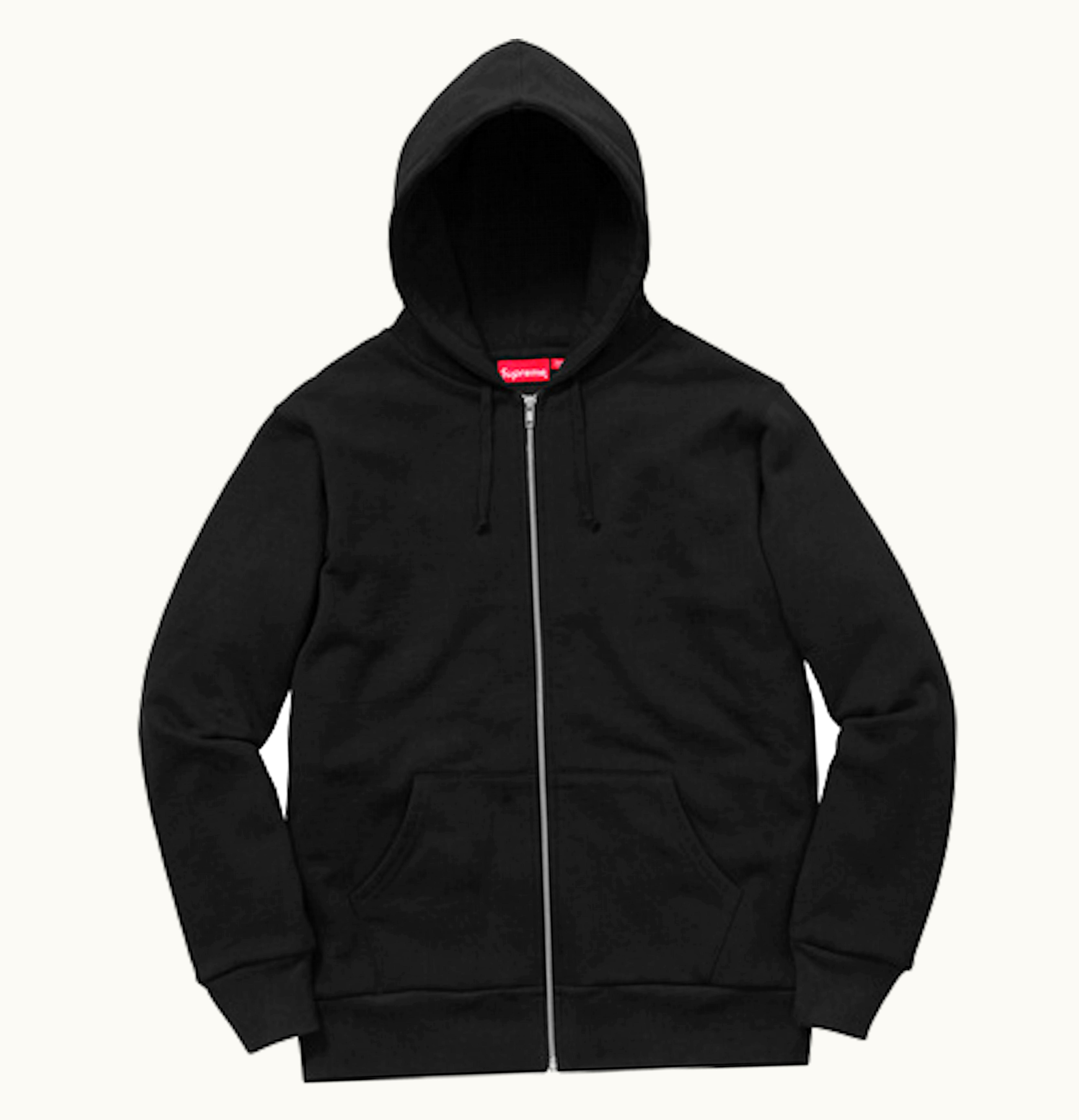 Supreme Supreme Rib Logo Zip Up Hoodie Black