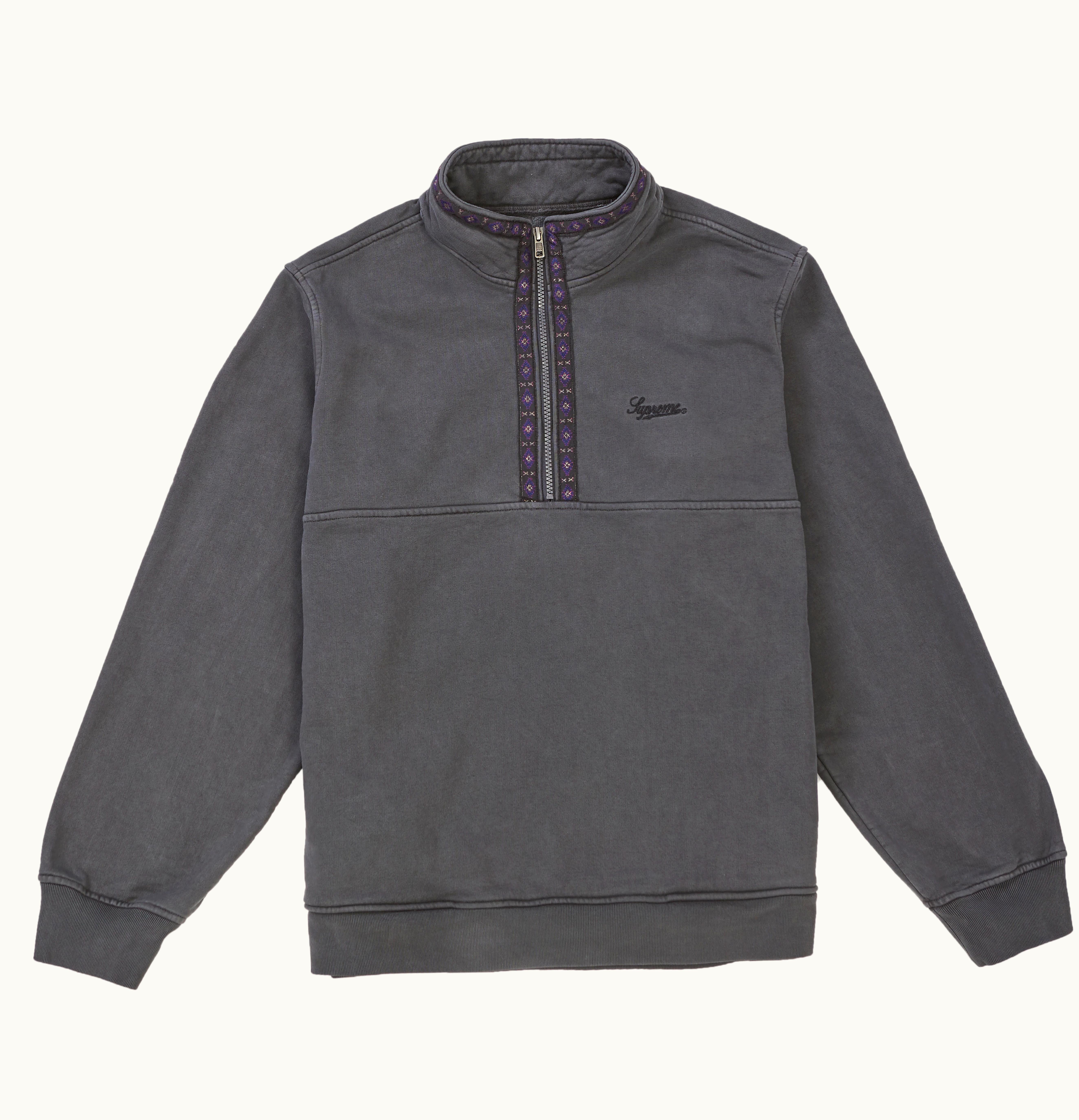 Supreme Supreme Overdyed Half Zip Sweatshirt Black