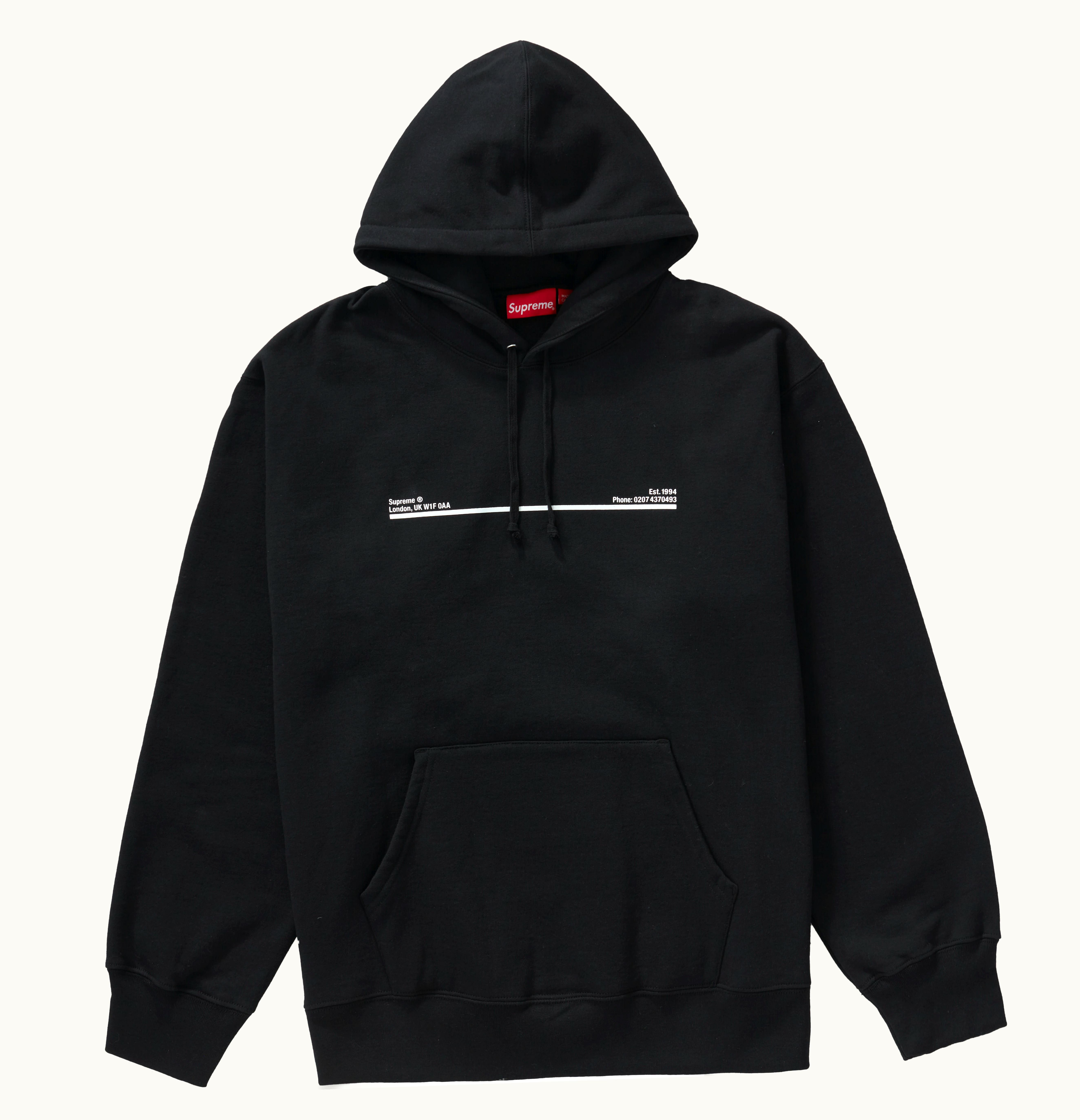 Supreme Supreme Shop Hooded Sweatshirt Black London