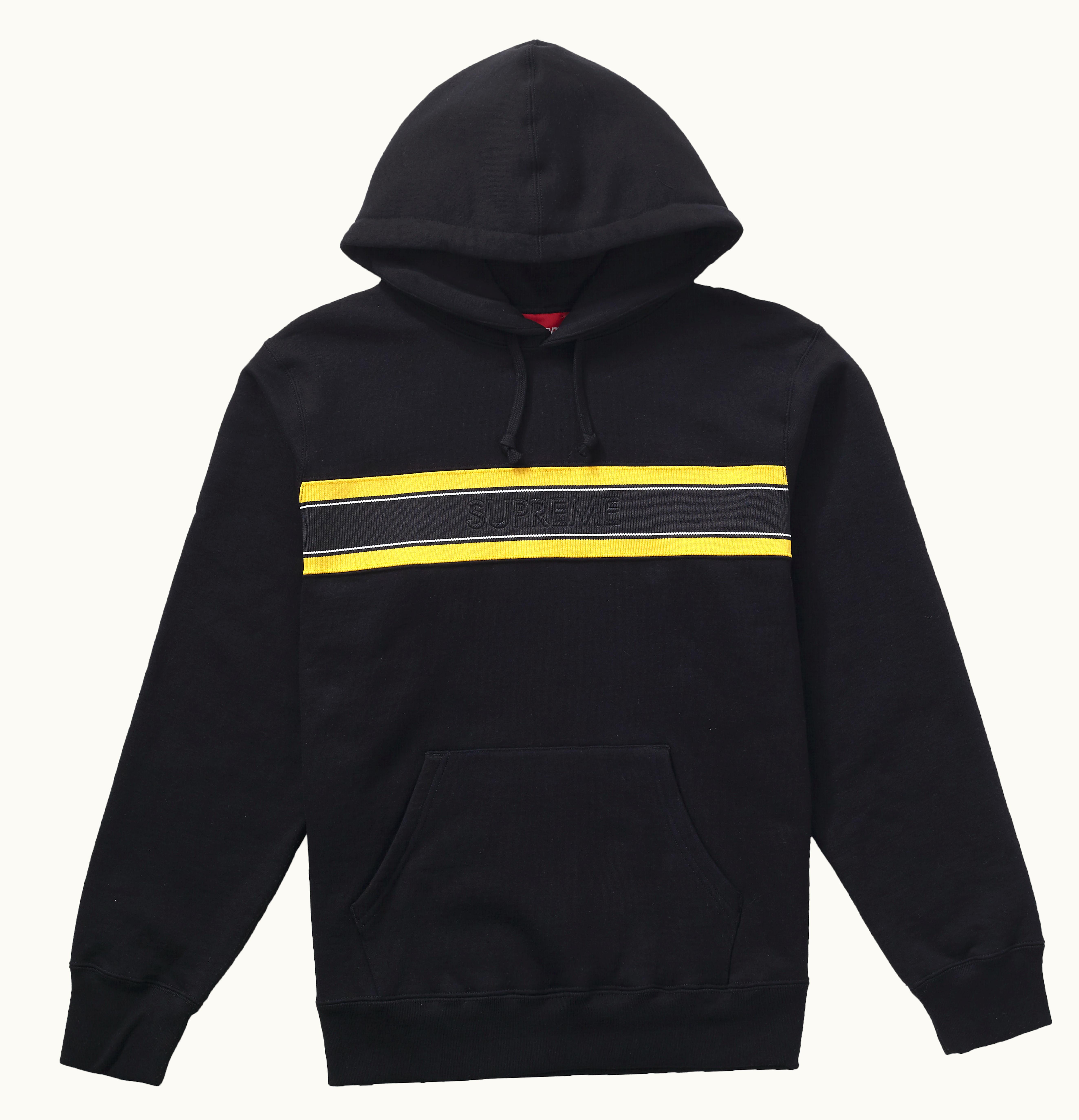 Supreme Supreme Chest Stripe Logo Hooded Sweatshirt Black