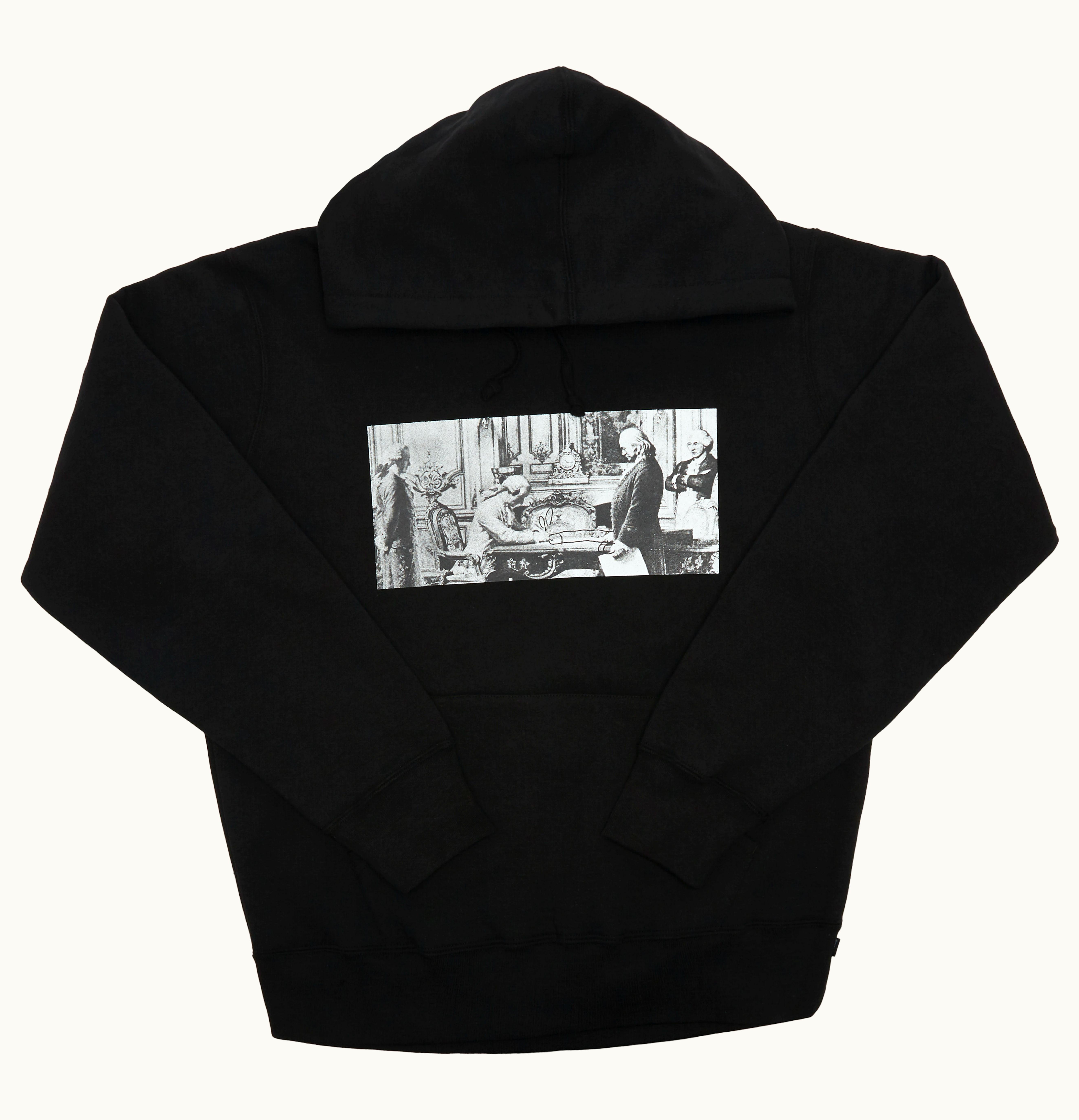 Supreme Supreme Mike Kelley Supreme Franklin Signing the Treaty of Alliance with French Officials Hooded Sweatshirt Black