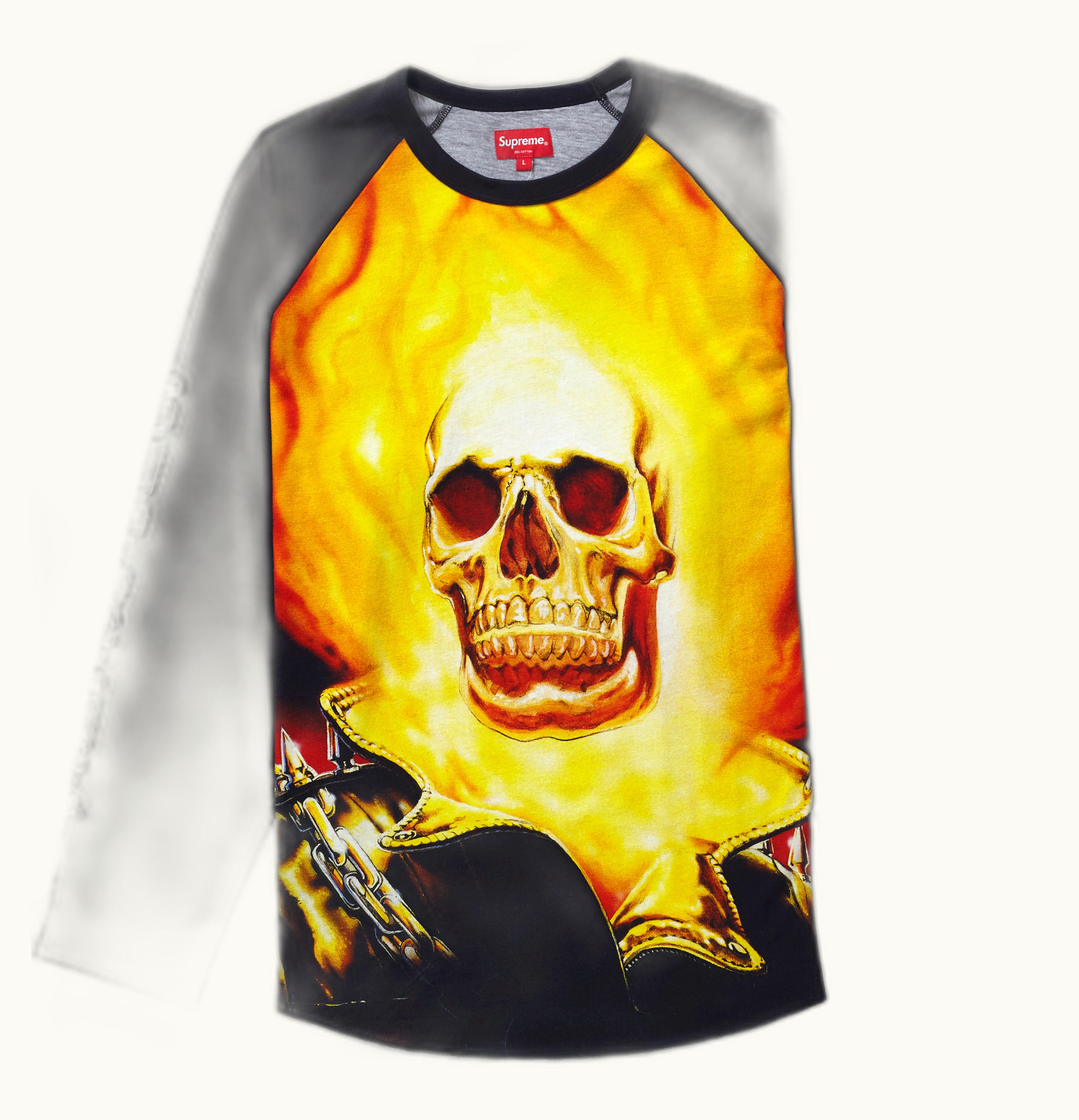Supreme Supreme Ghost Rider Raglan L S Top Black