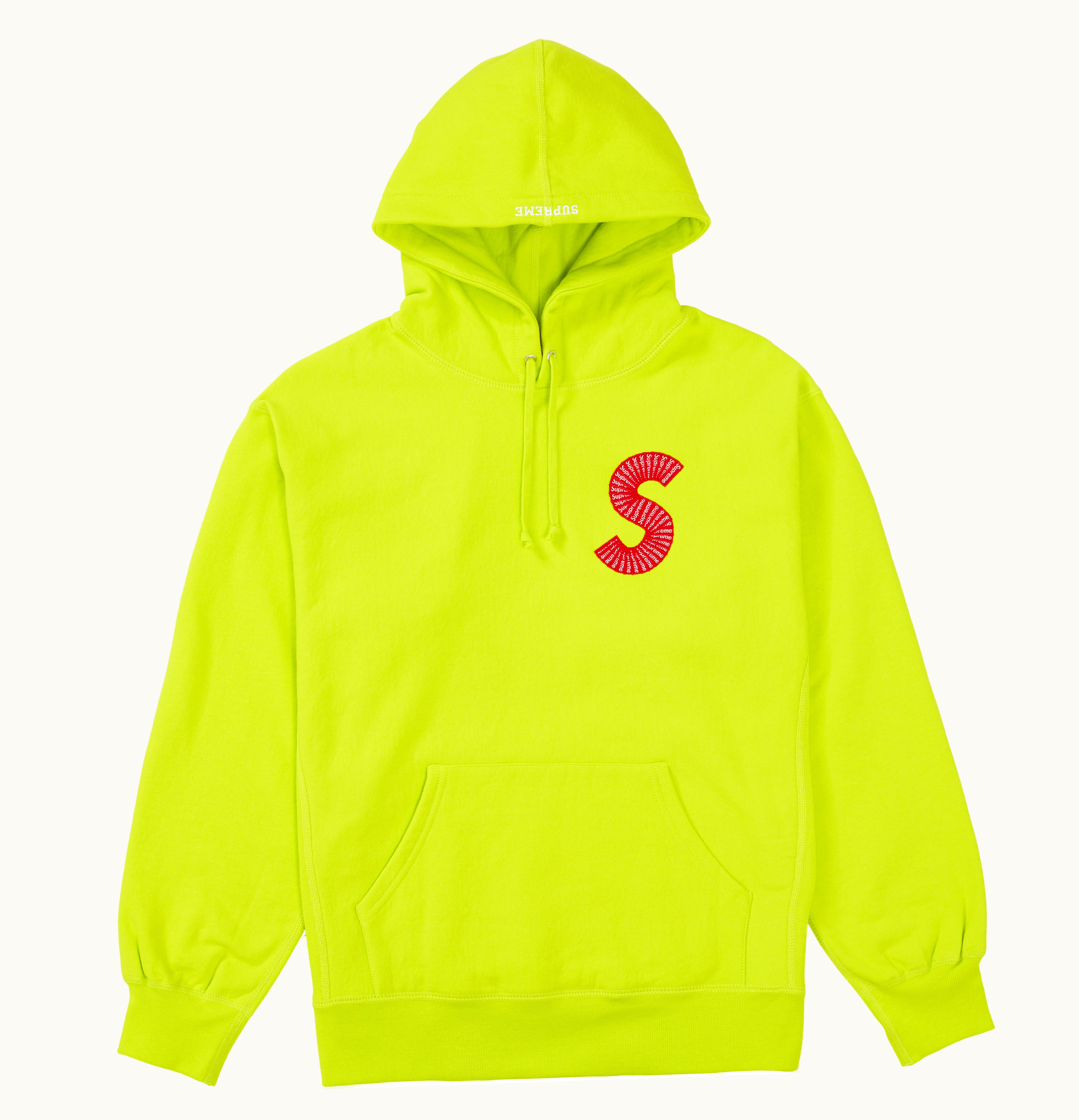 Supreme Supreme S Logo Hooded Sweatshirt Acid Green