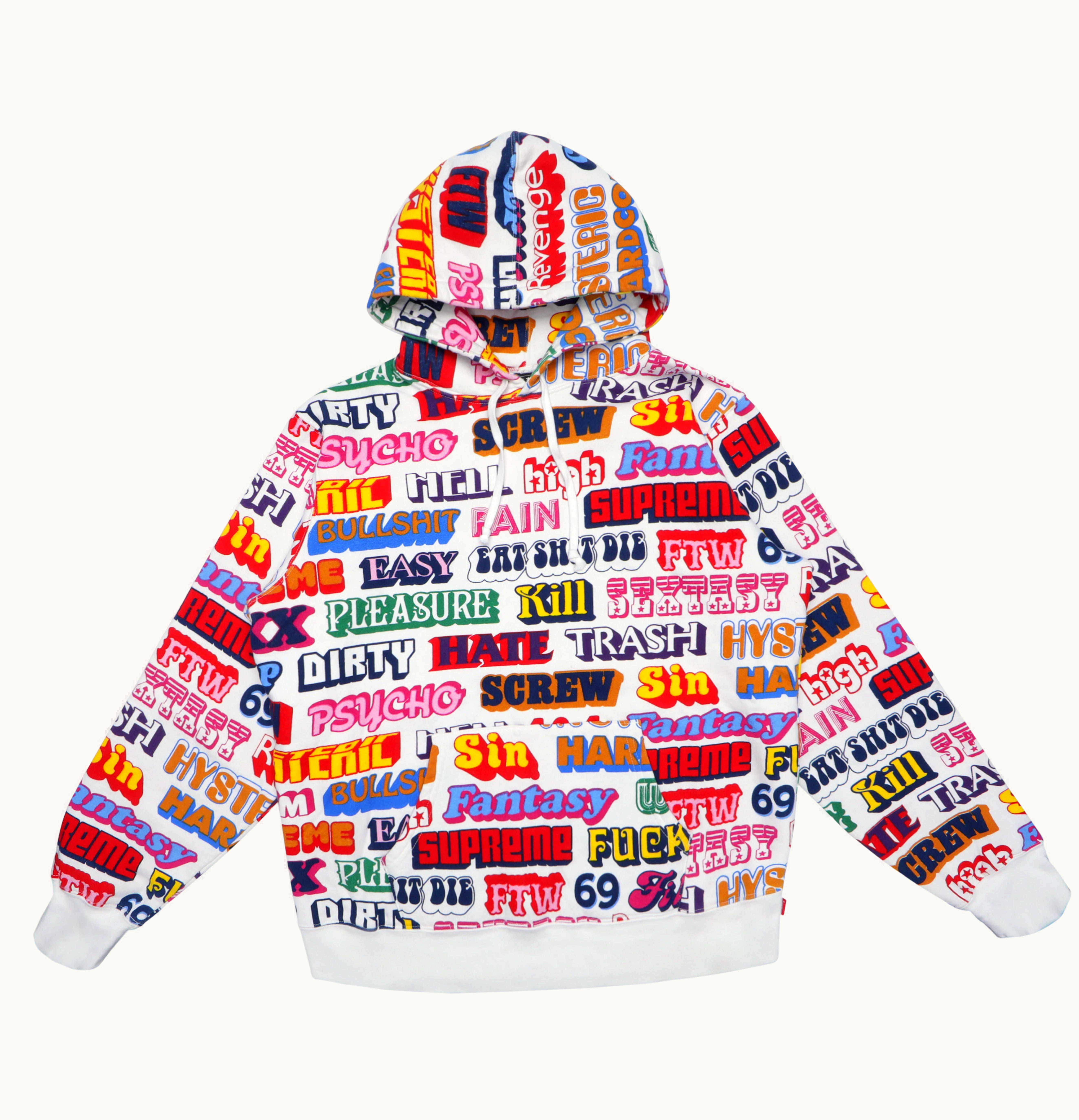 Supreme Supreme Hysteric Glamour Text Hoodie White