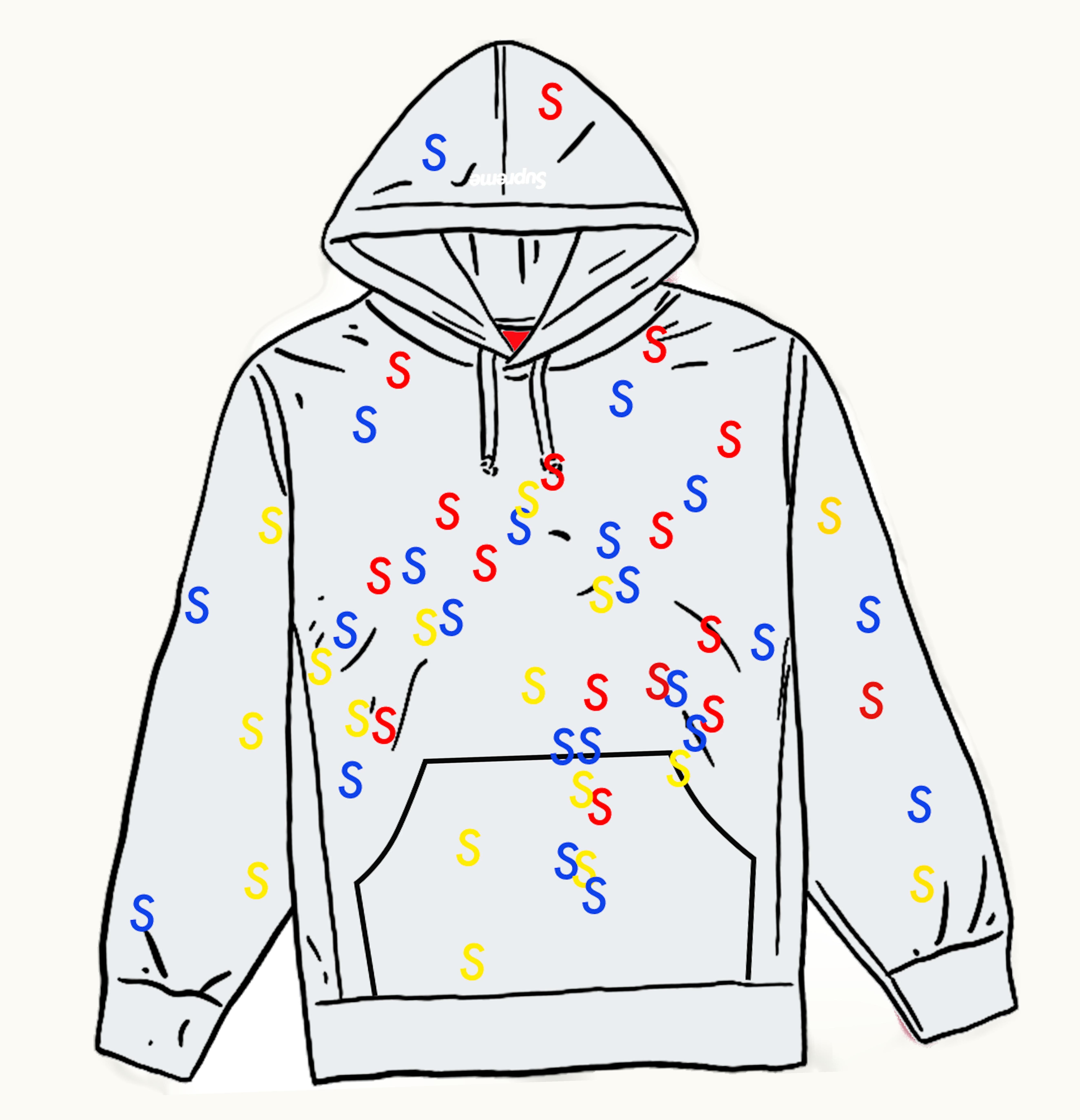 Supreme Supreme Embroidered S Hooded Sweatshirt Ash Grey