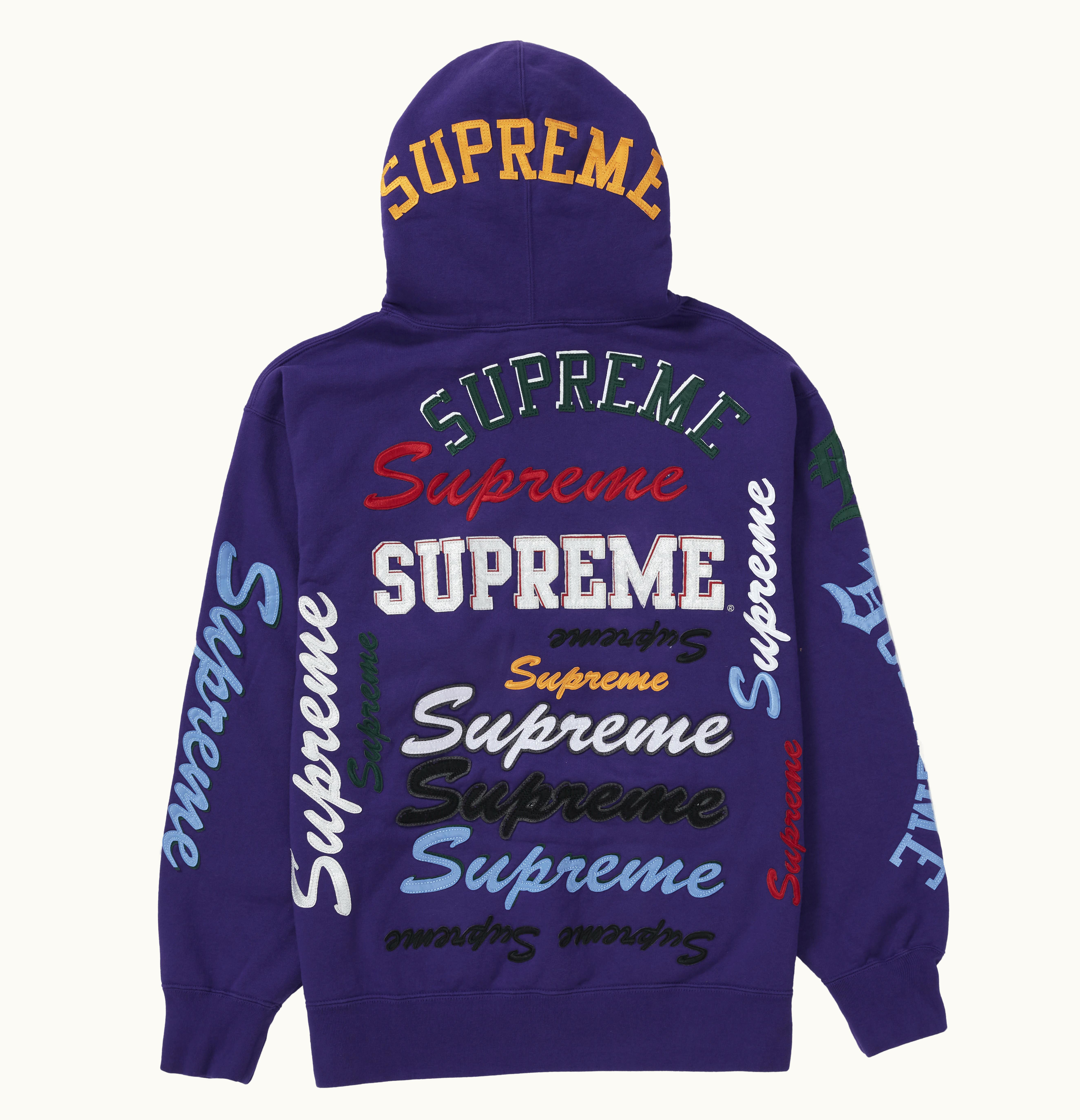 Supreme Supreme Multi Logo Hooded Sweatshirt Purple