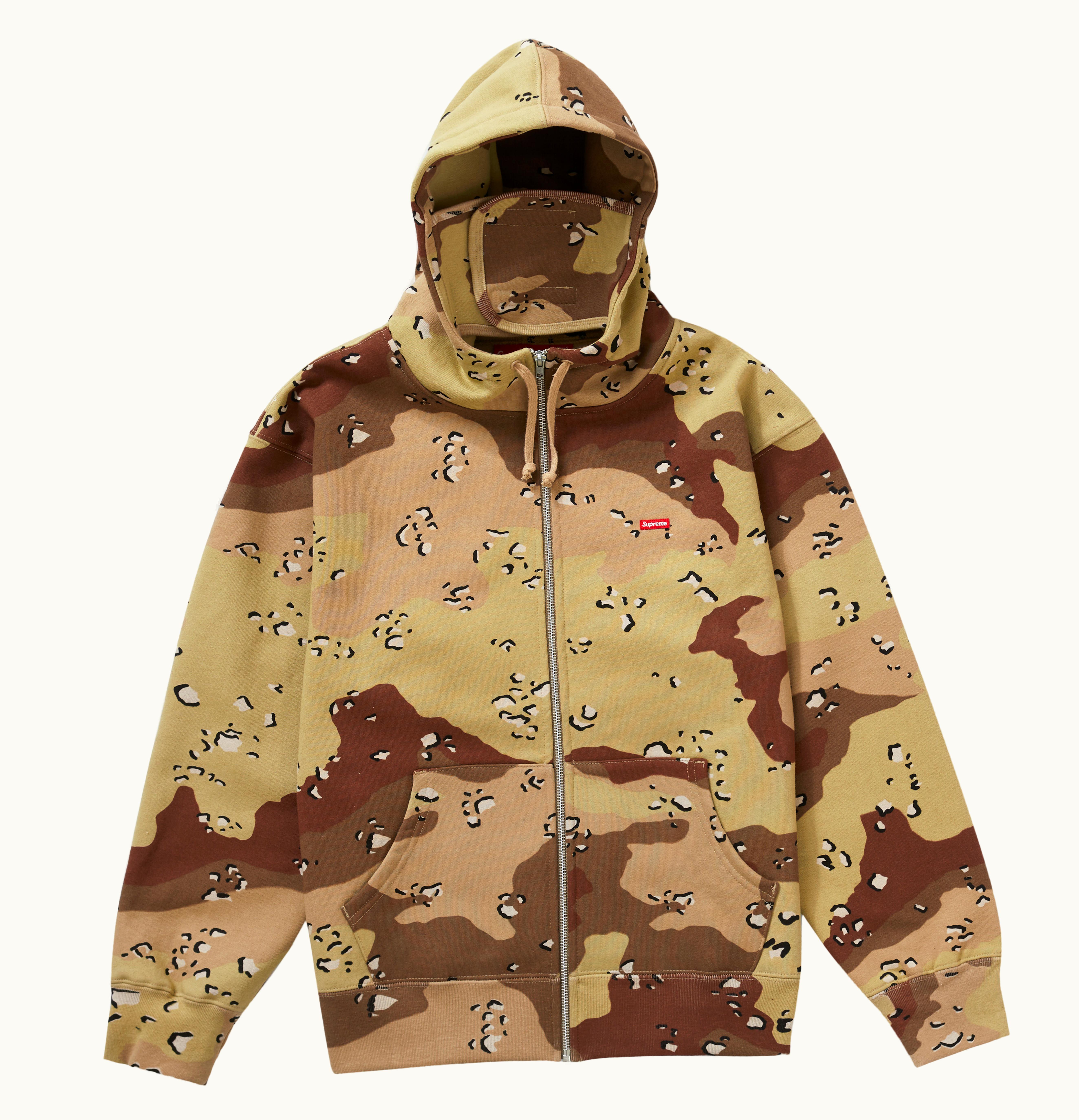 Supreme Supreme Small Box Facemask Zip Up Hooded Sweatshirt Chocolate Chip Camo
