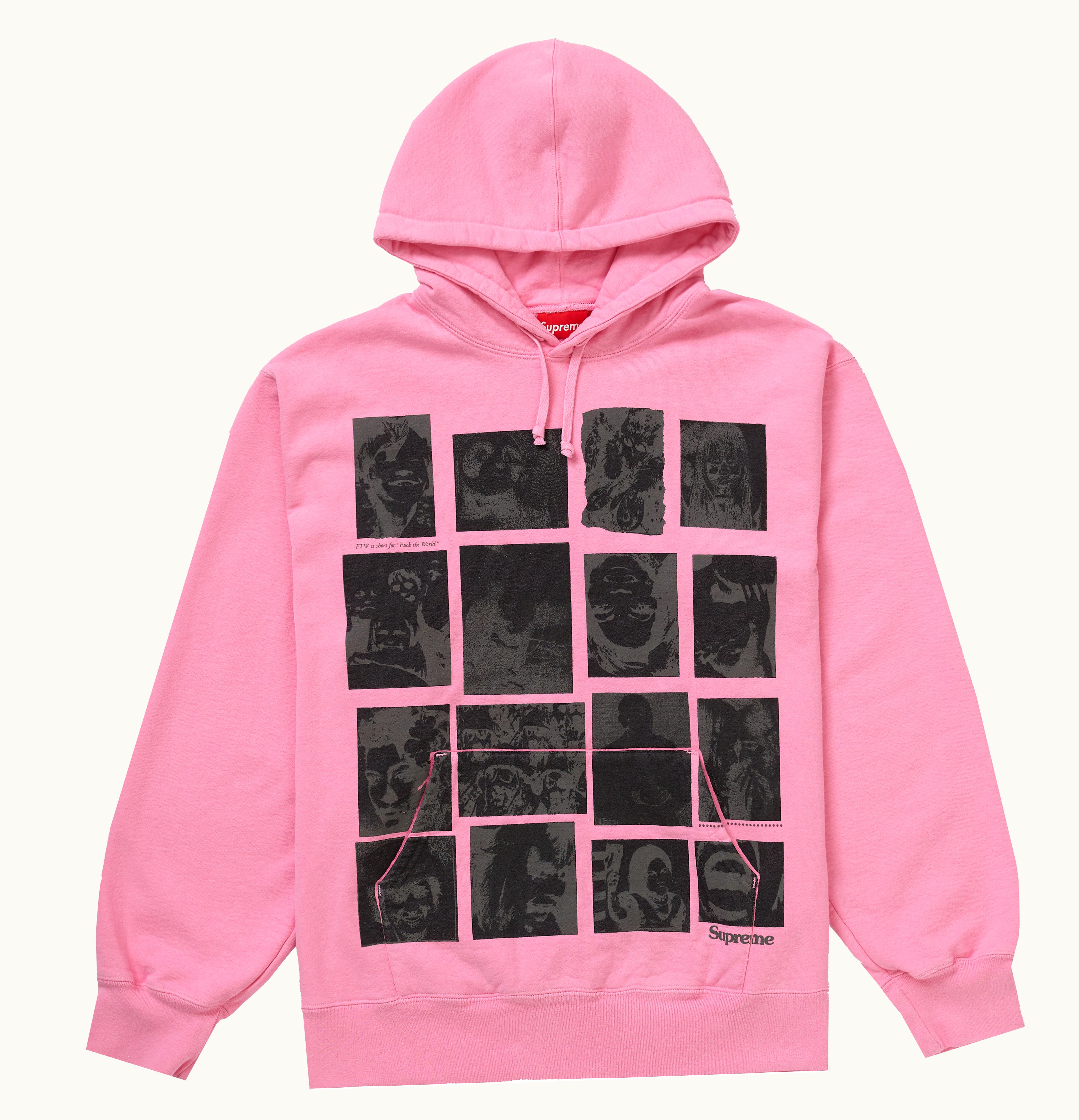 Supreme Supreme Collage Grid Hooded Sweatshirt Pink