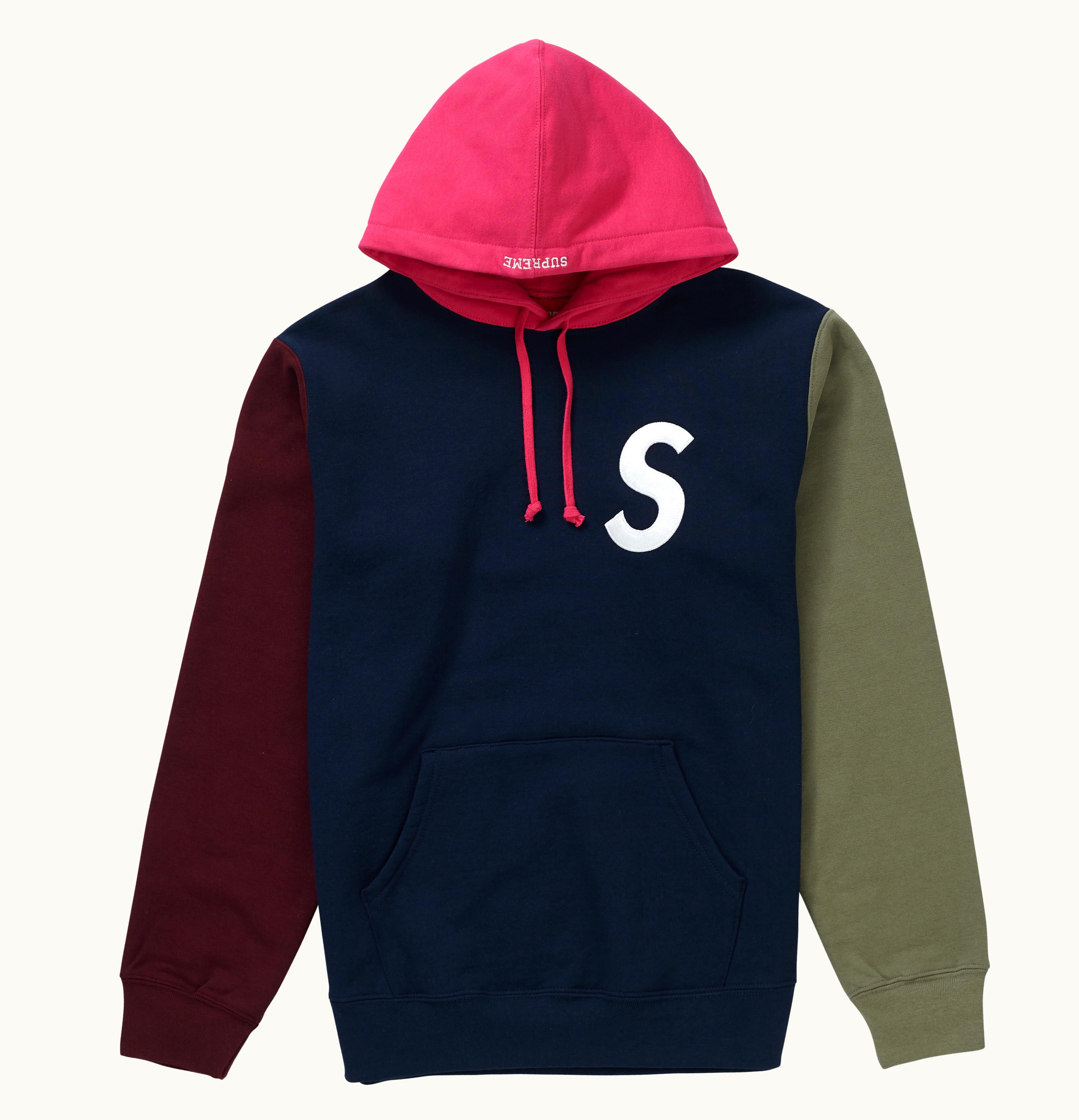 Supreme Supreme S Logo Colorblocked Hooded Sweatshirt Navy
