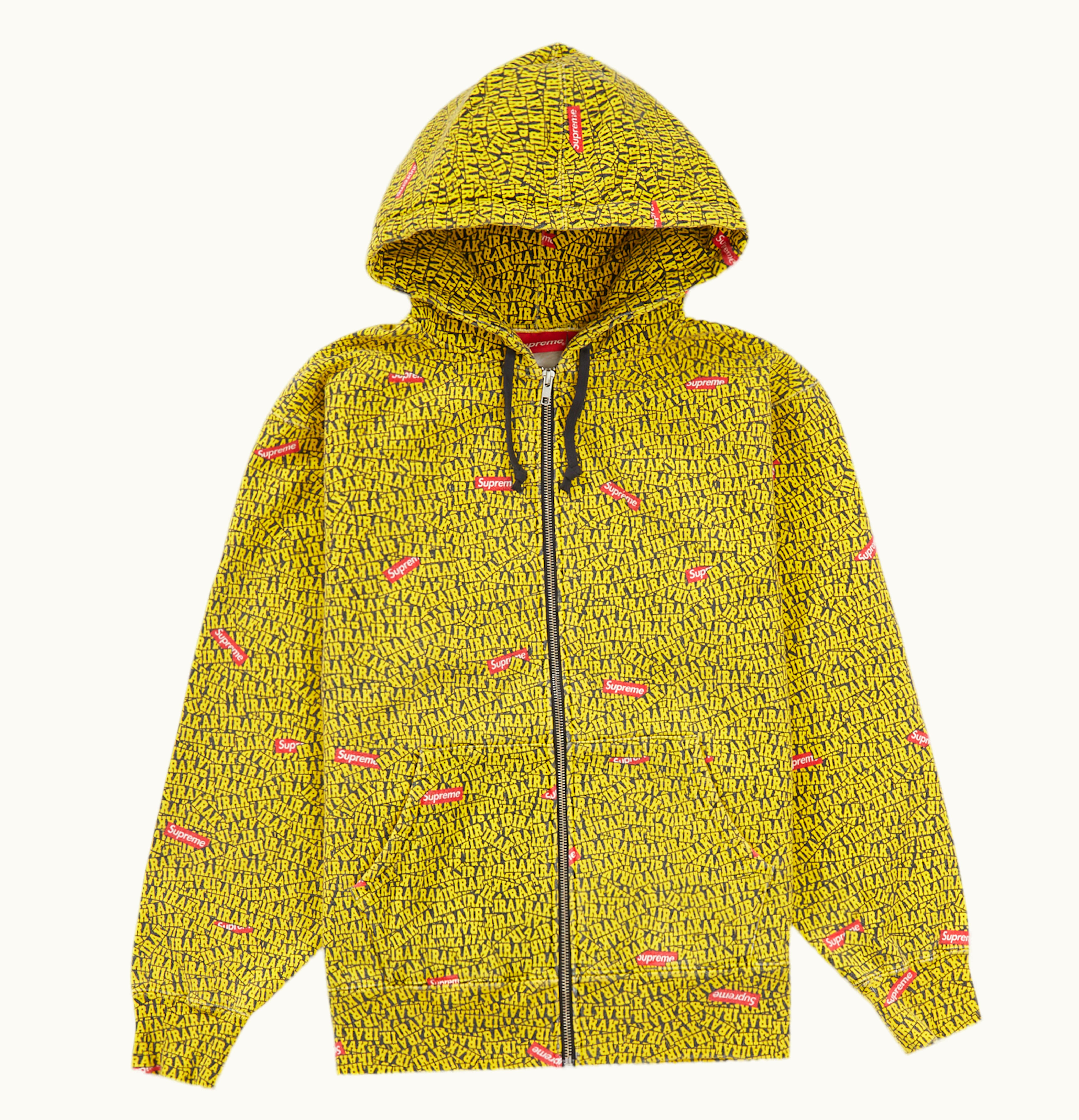 Supreme Supreme IRAK Zip UP Hooded Sweatshirt Yellow