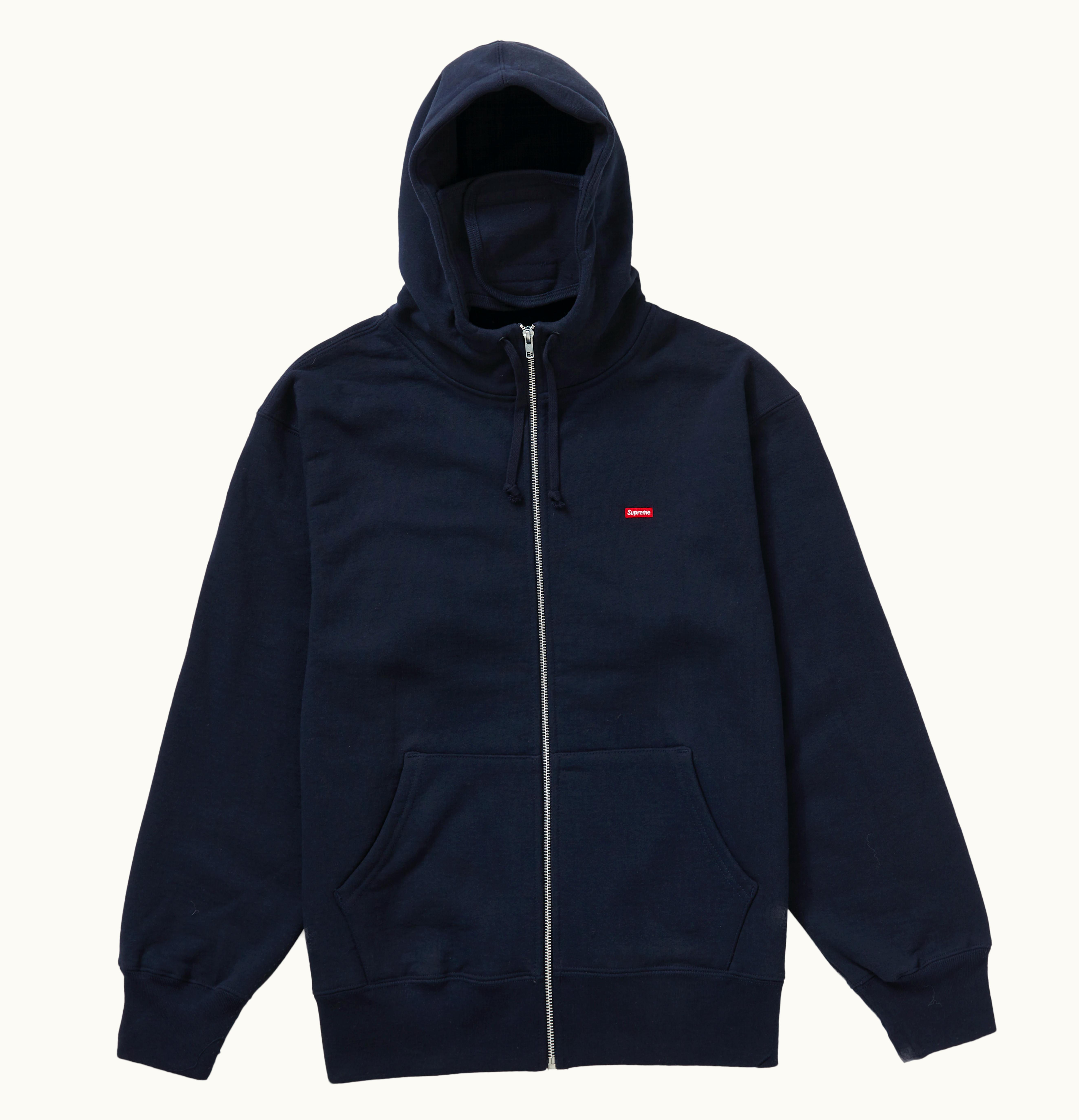 Supreme Supreme Small Box Facemask Zip Up Hooded Sweatshirt Navy