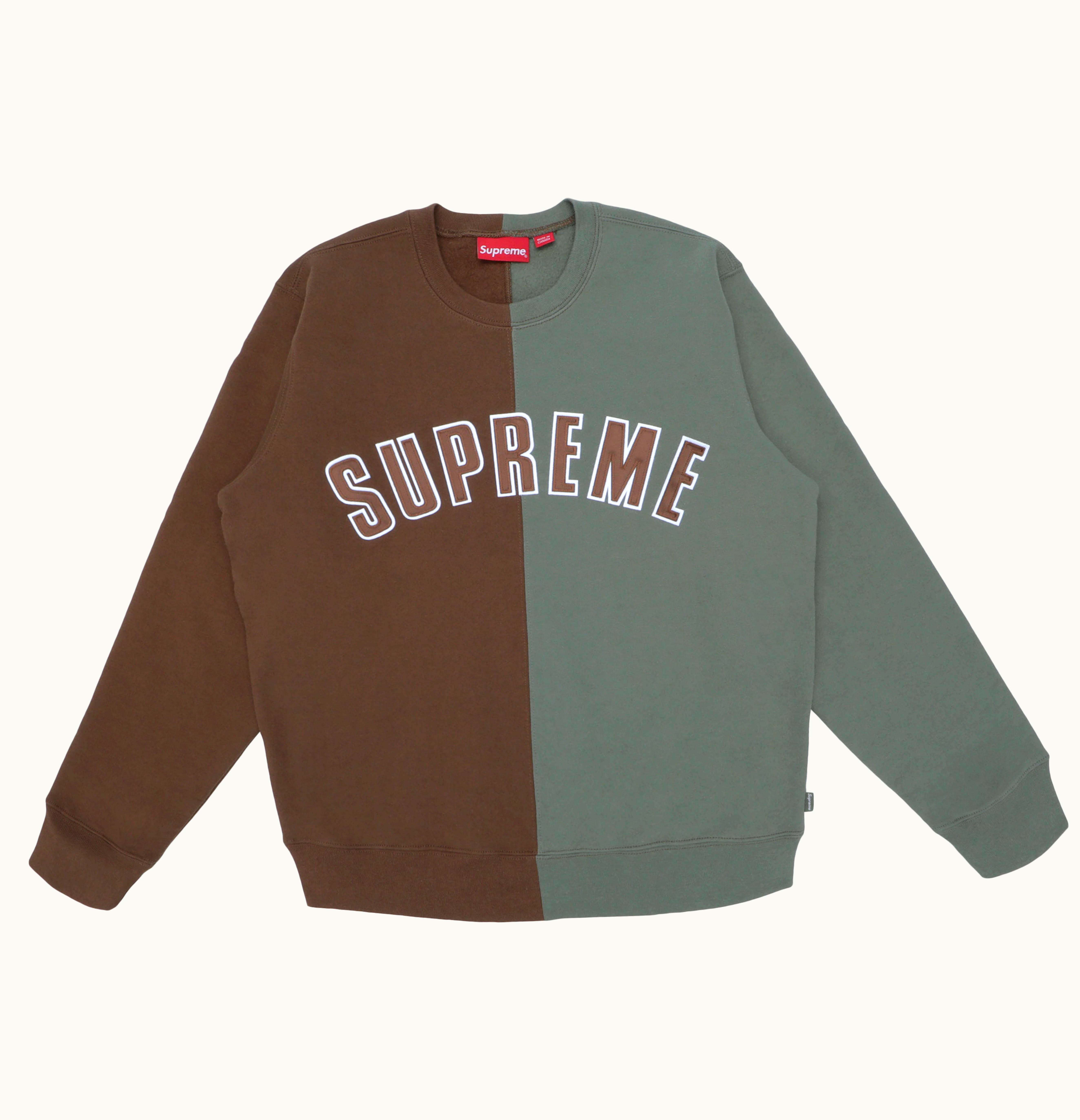 Supreme Supreme Split Crewneck Sweatshirt Brown